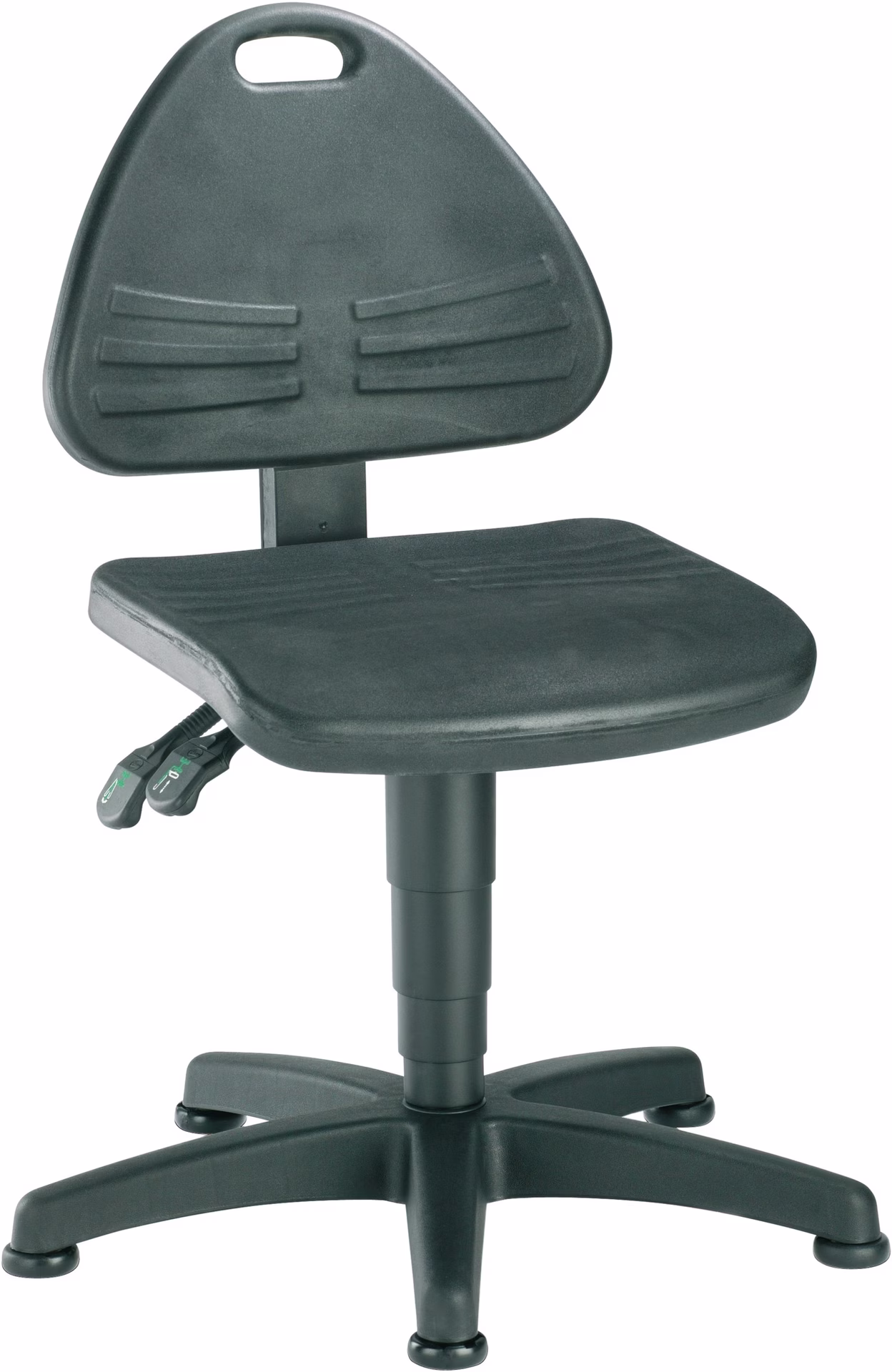Arbeitsdrehstuhl ISITEC Bodengleiter Integralschaum schwarz 430-600mm