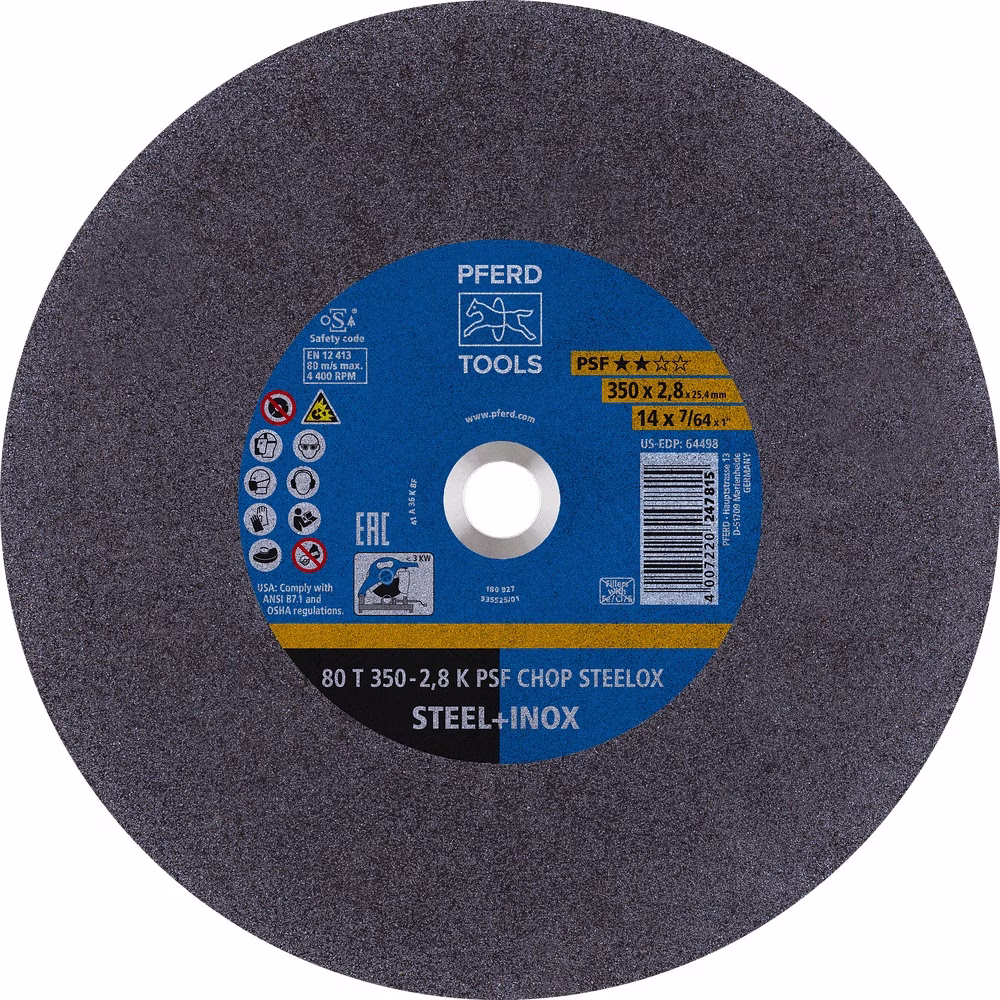 Trennscheibe PSF CHOP STEELOX D350x2,8mm ger.Stahl/INOX Bohr.25,4mm PFERD