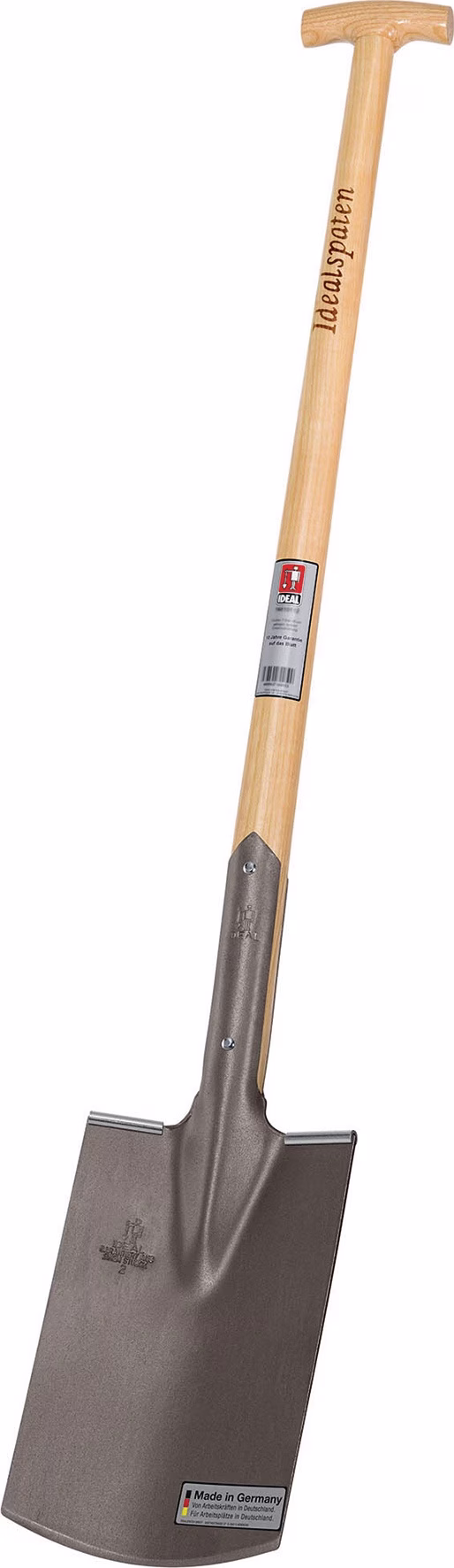 Bauspaten 285x185/180mm Gr.2 Gärtner Form m.Trittschutz u.Eschen-T-Stiel