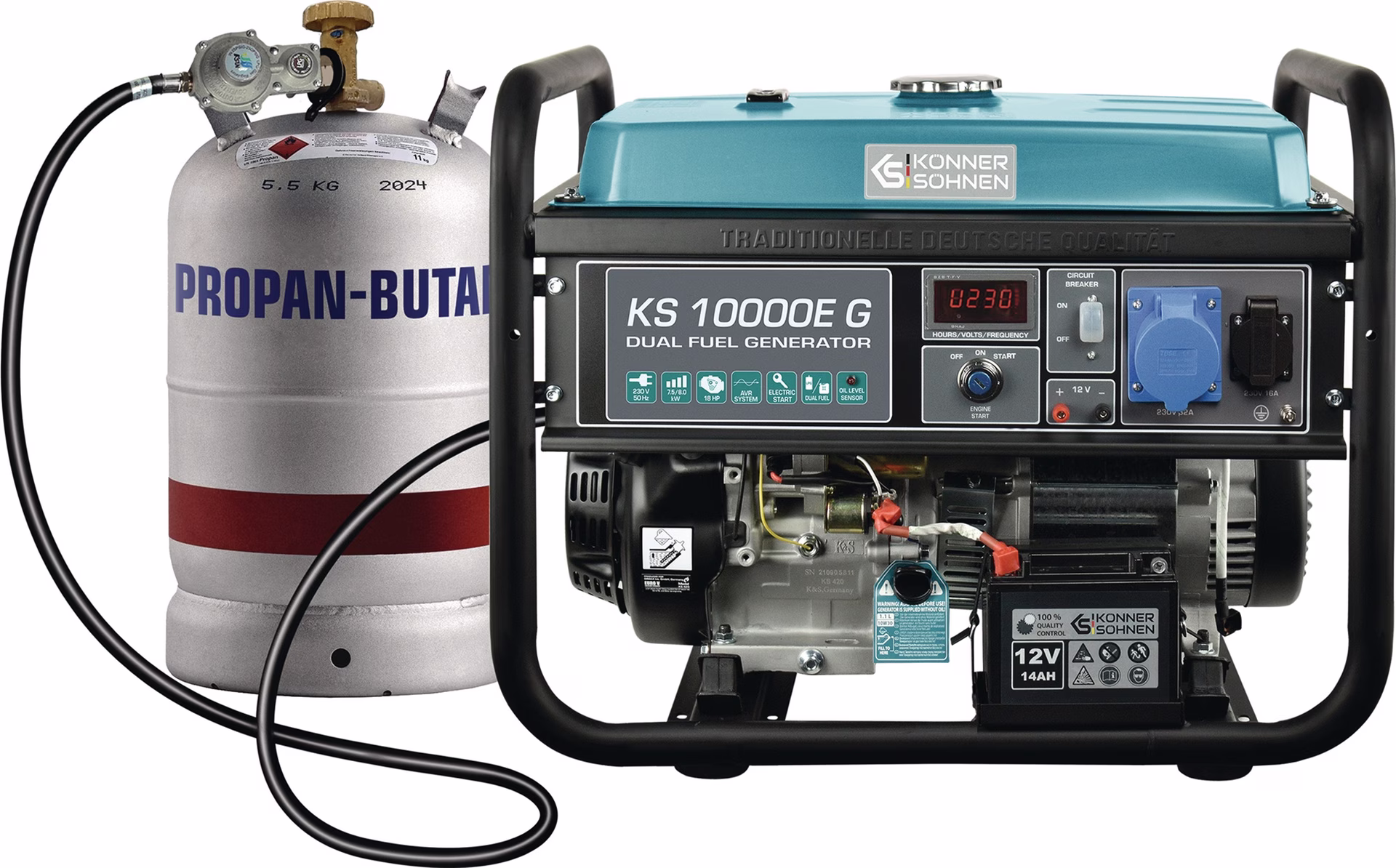 Stromerzeuger KS10000E G 7,5 kW Benzin/Gas