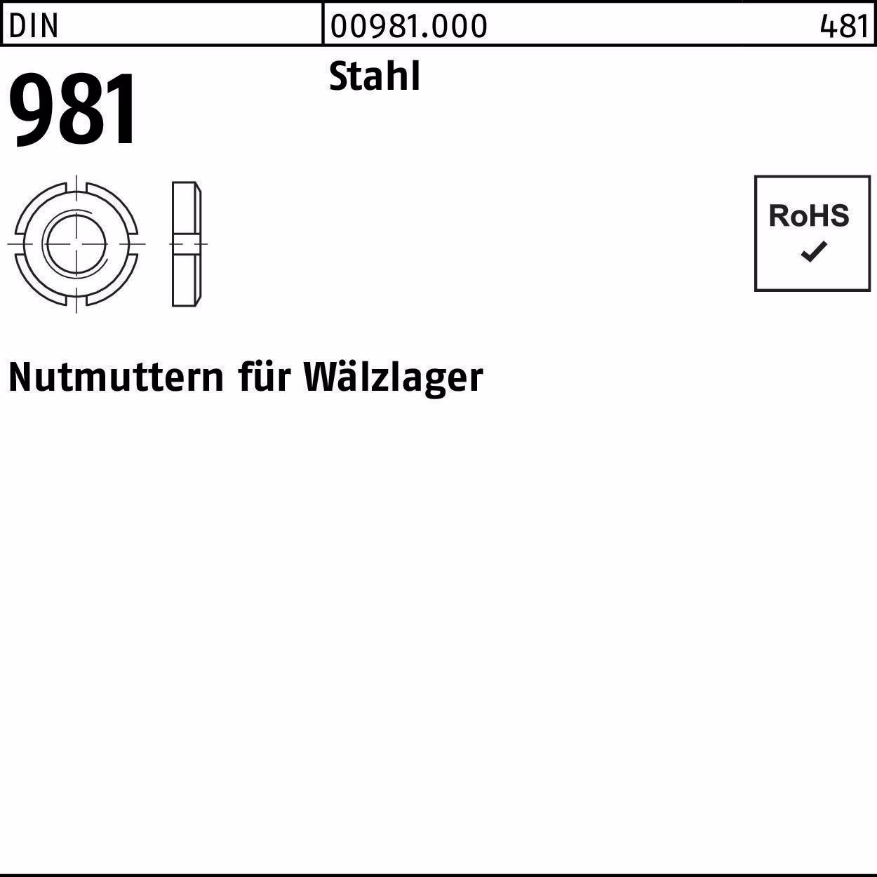 Nutmutter DIN Stahl