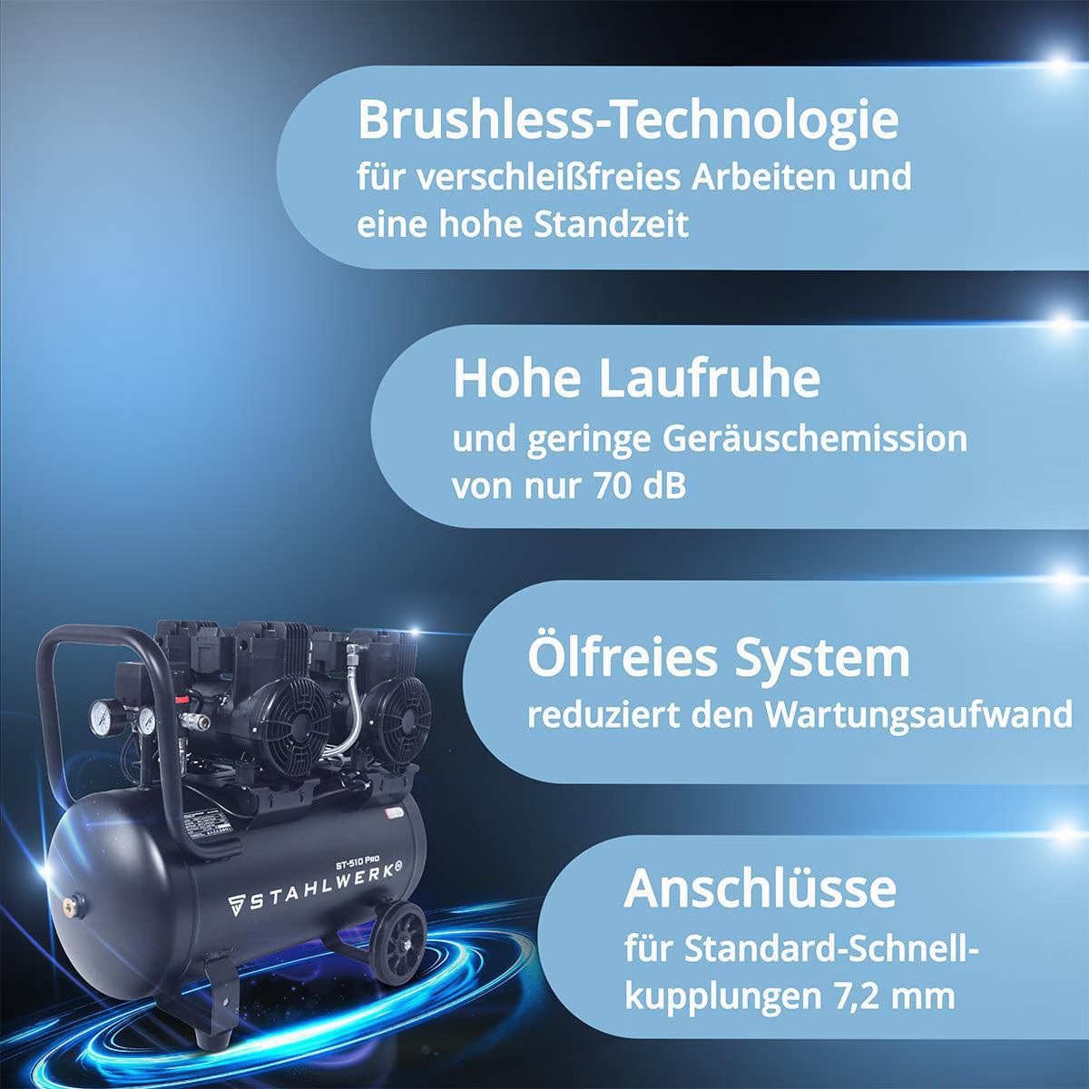 Kompressor ST-510 Pro 500l/min 10bar 50l