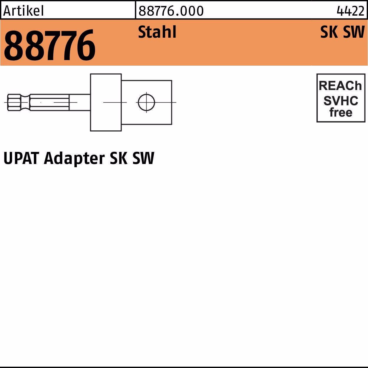 Adapter R 88733 f.Ankerstangen SW 8 1/2 Stahl 1 Stück