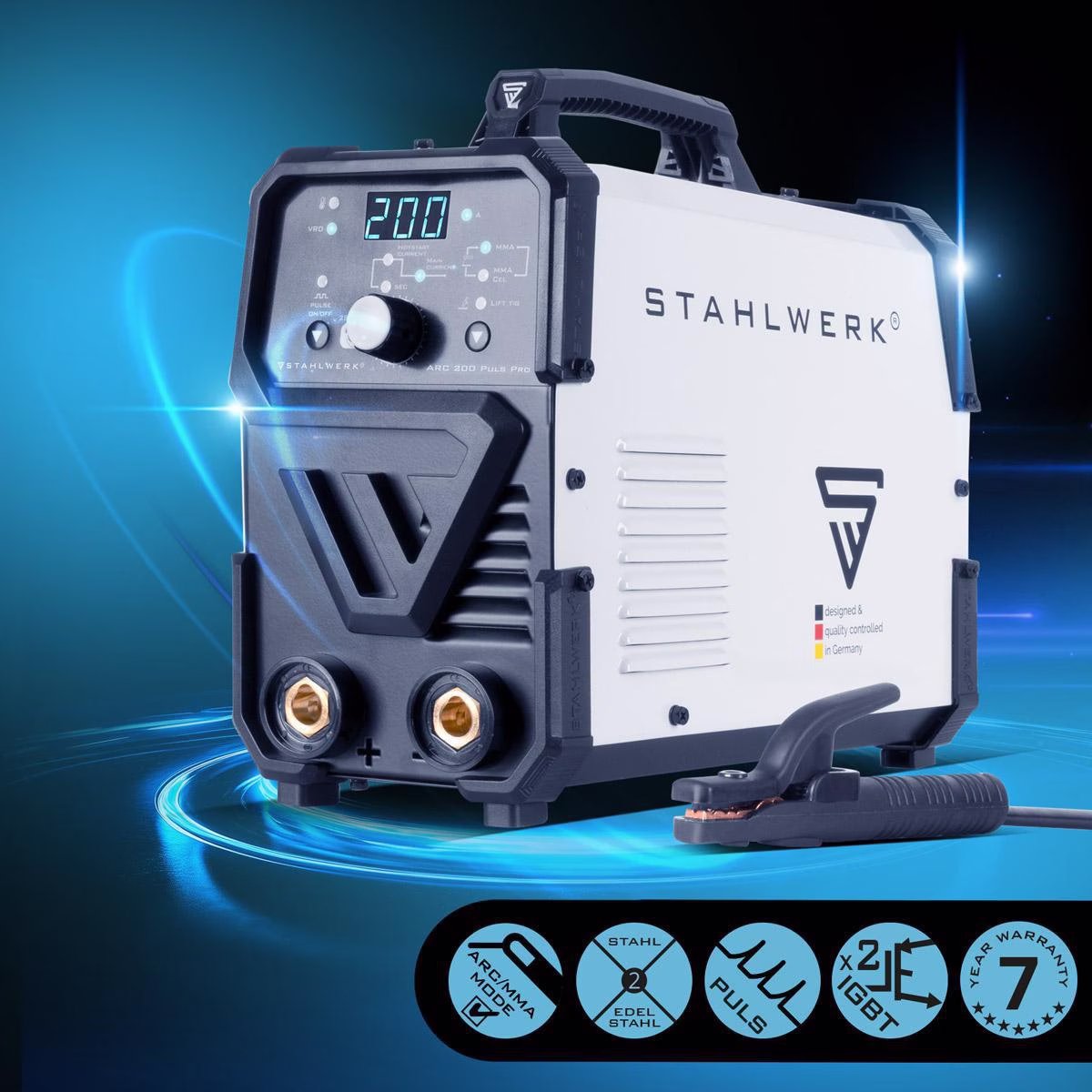 Elektrodenschweißgerät ARC 200 Puls Pro m.Zub.10-200 A