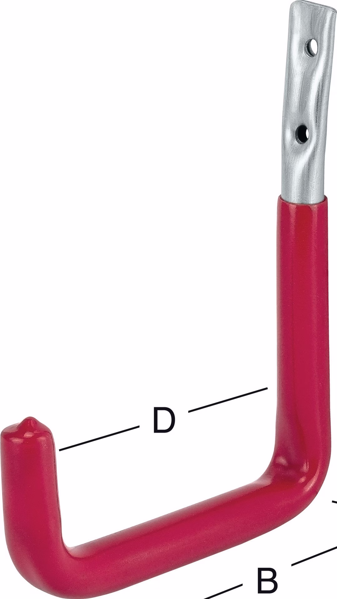 Wandhaken U-Form rotgummi A.250mm STA verz