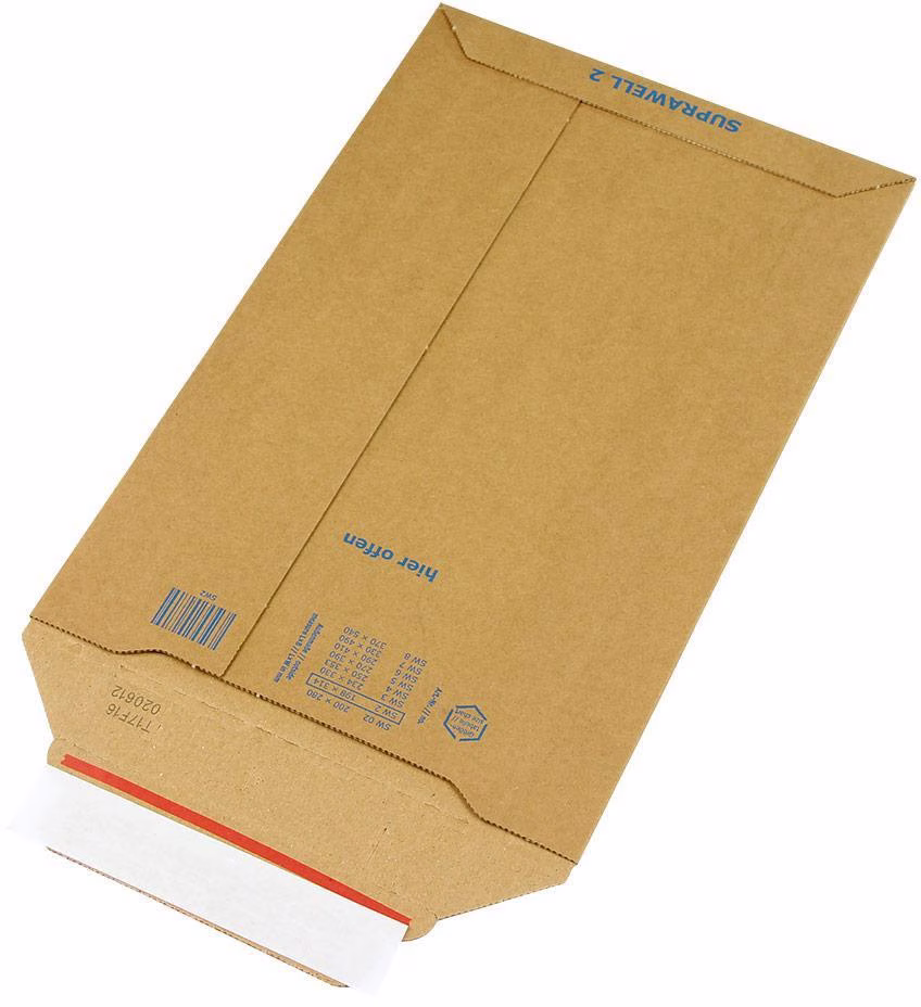 Versandtasche Suprawell Maße 194x310mm B5 Wellpappe braun SK