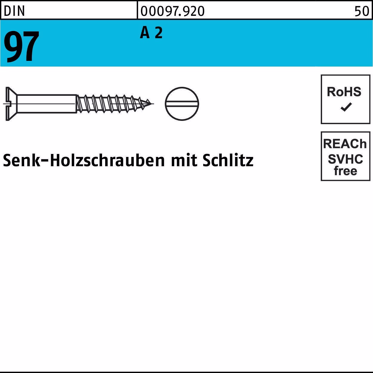 Holzschraube DIN 97 SEKO Schlitz 3x 12 A 2 200 Stück