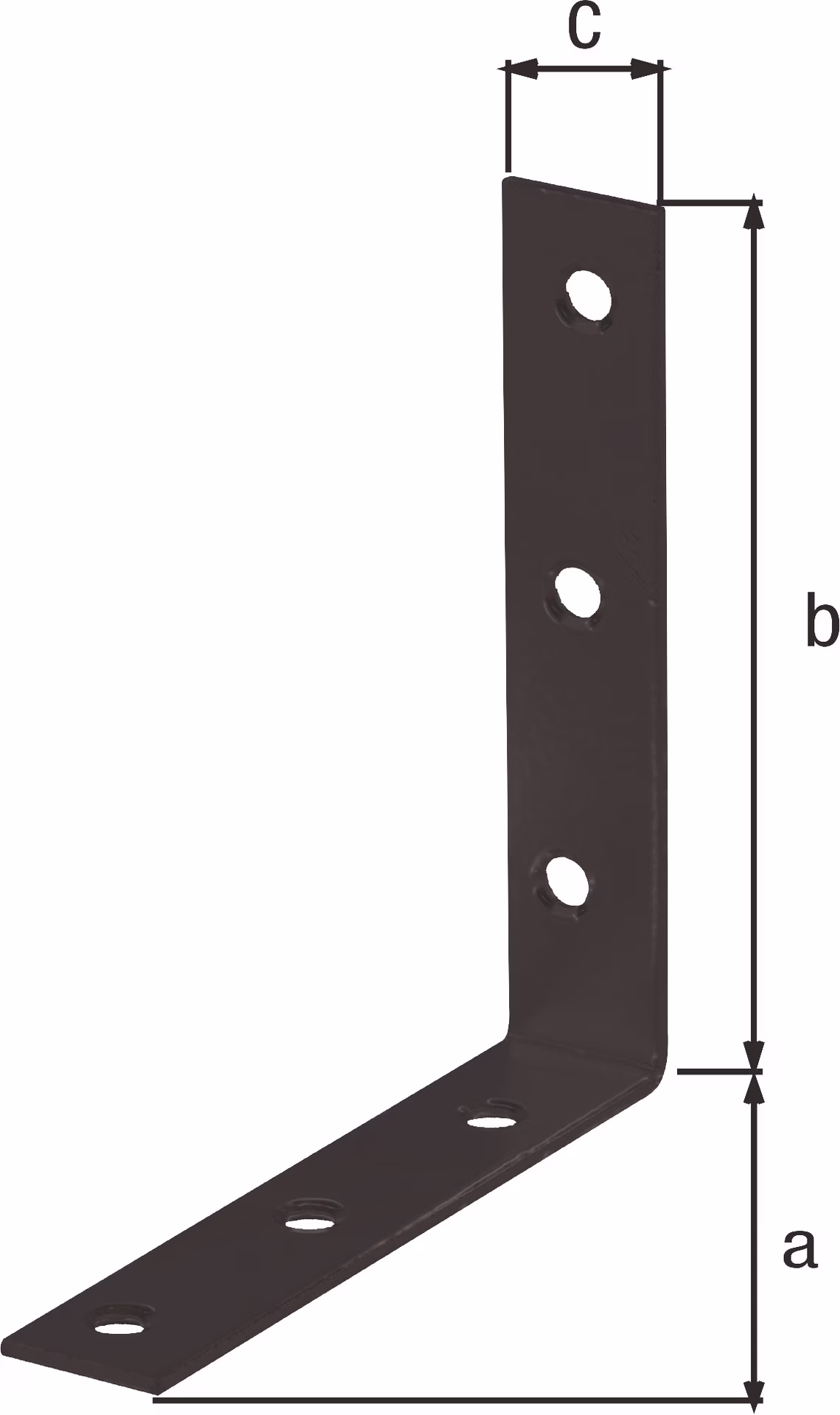 Stuhlwinkel L.100x100mm B.19mm S.2mm STA verzinkt,schw. ku.-besch.Loch-D.5,3mm