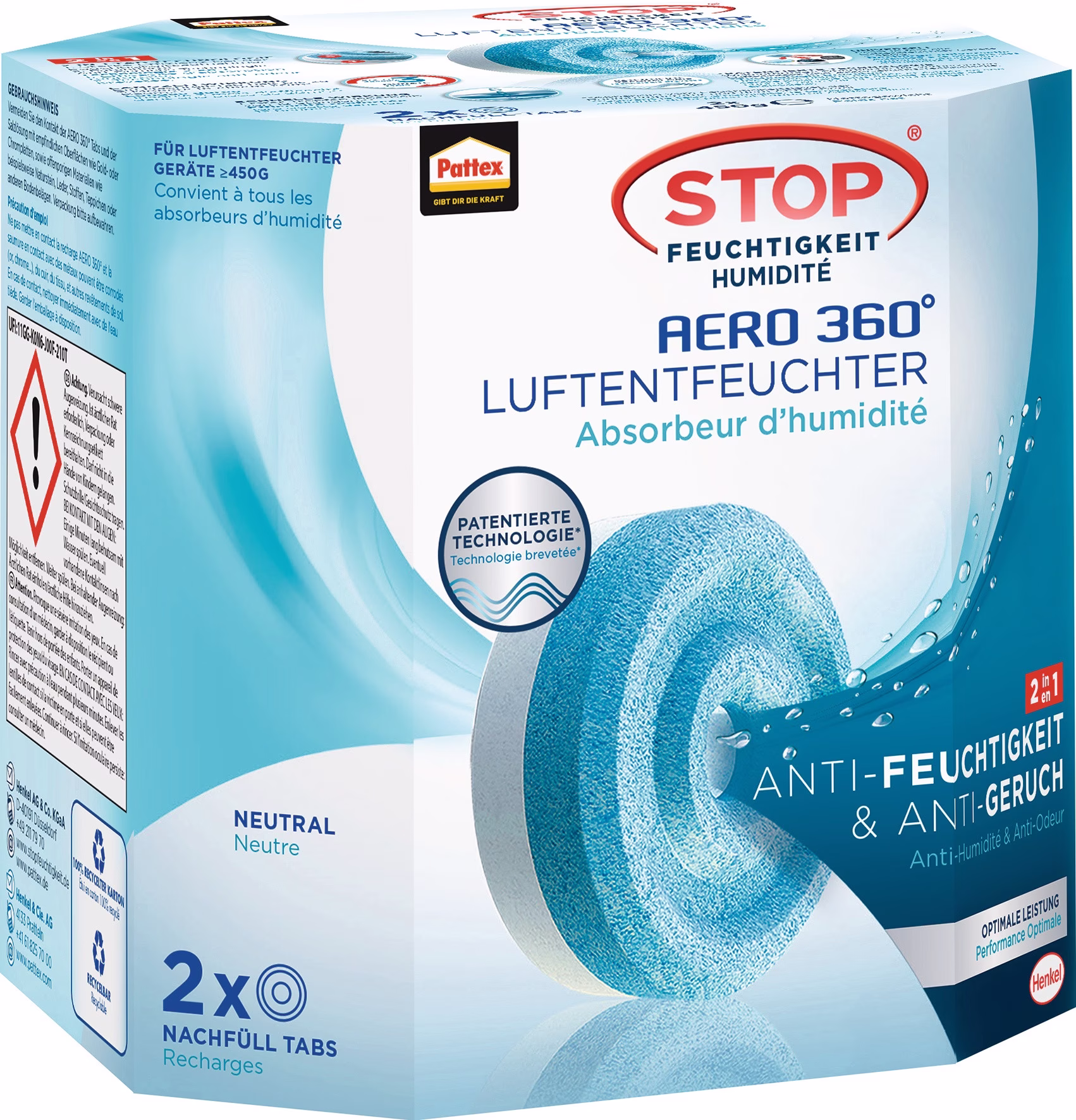Luftentfeuchter Aero 360 2 Tabs à 450g PLAN2 Neutral Pk