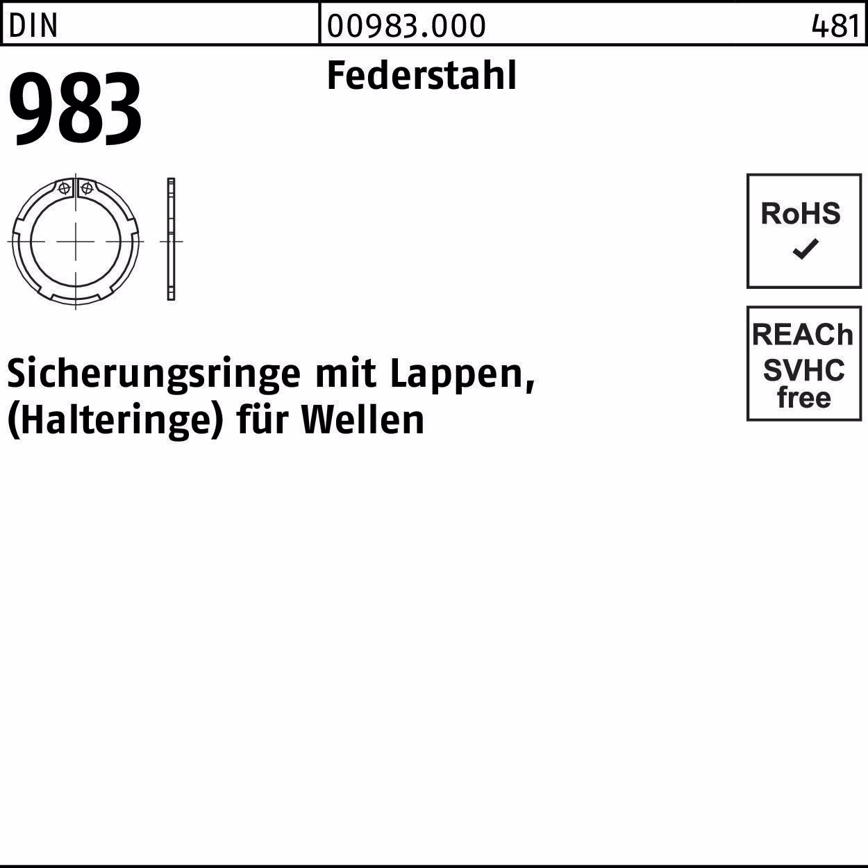 Sicherungsring DIN 983 Lappen Federstahl