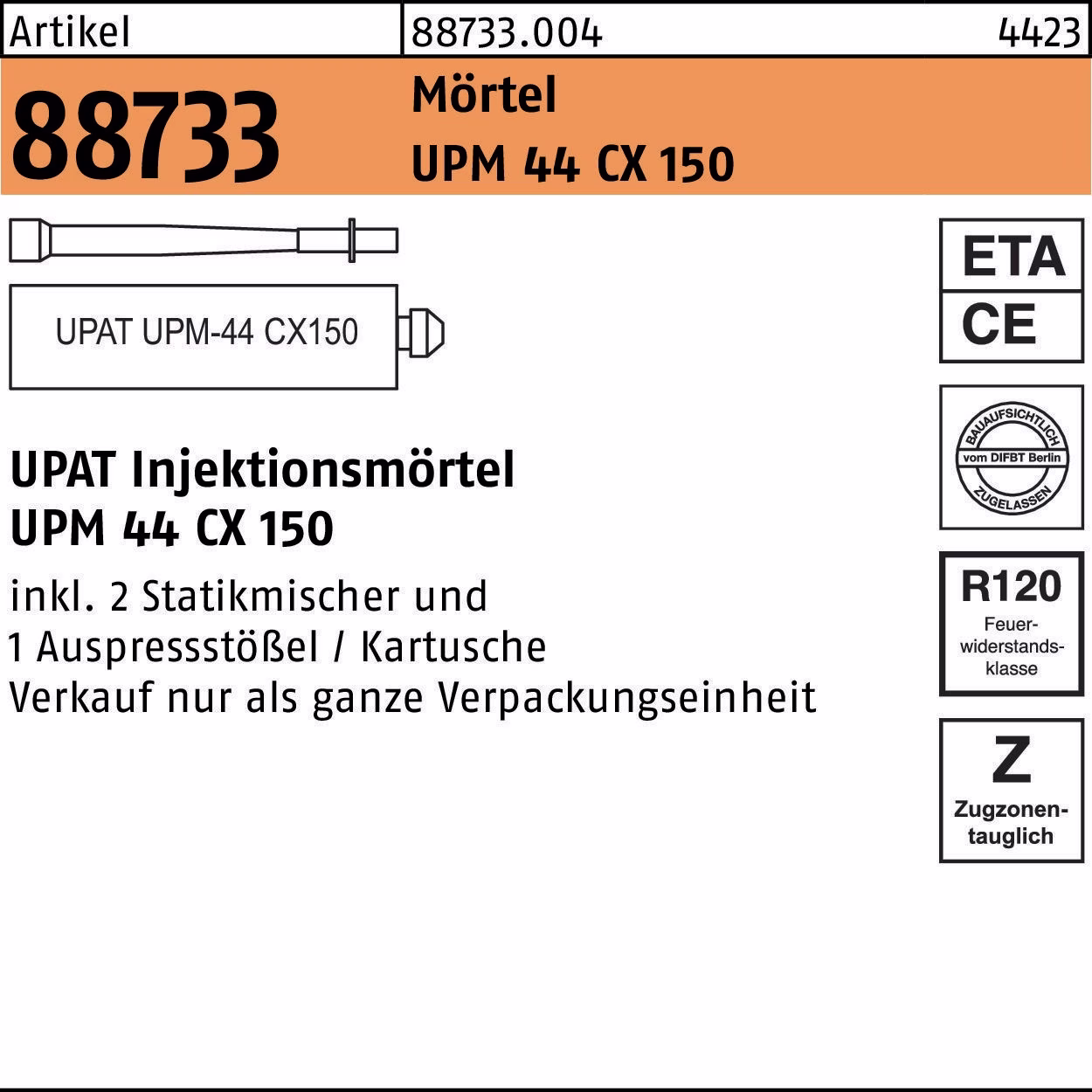 Injektionsmörtel R 88733 UPM 44Cx 150 Kunstharz 1 Stück