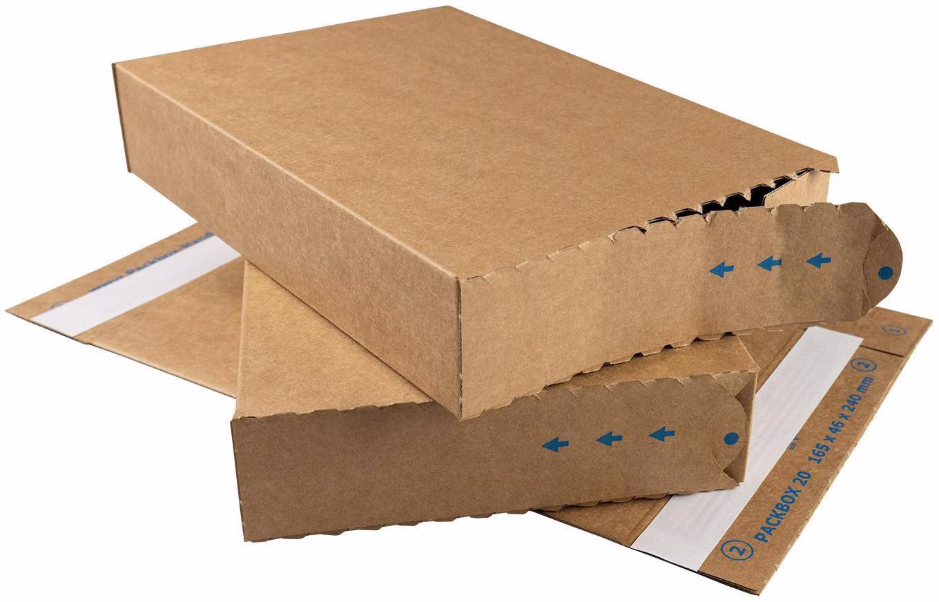 Packbox Maße 240x165x46mm C5 Qualtität 1.20E braun 2xSK-Verschluss
