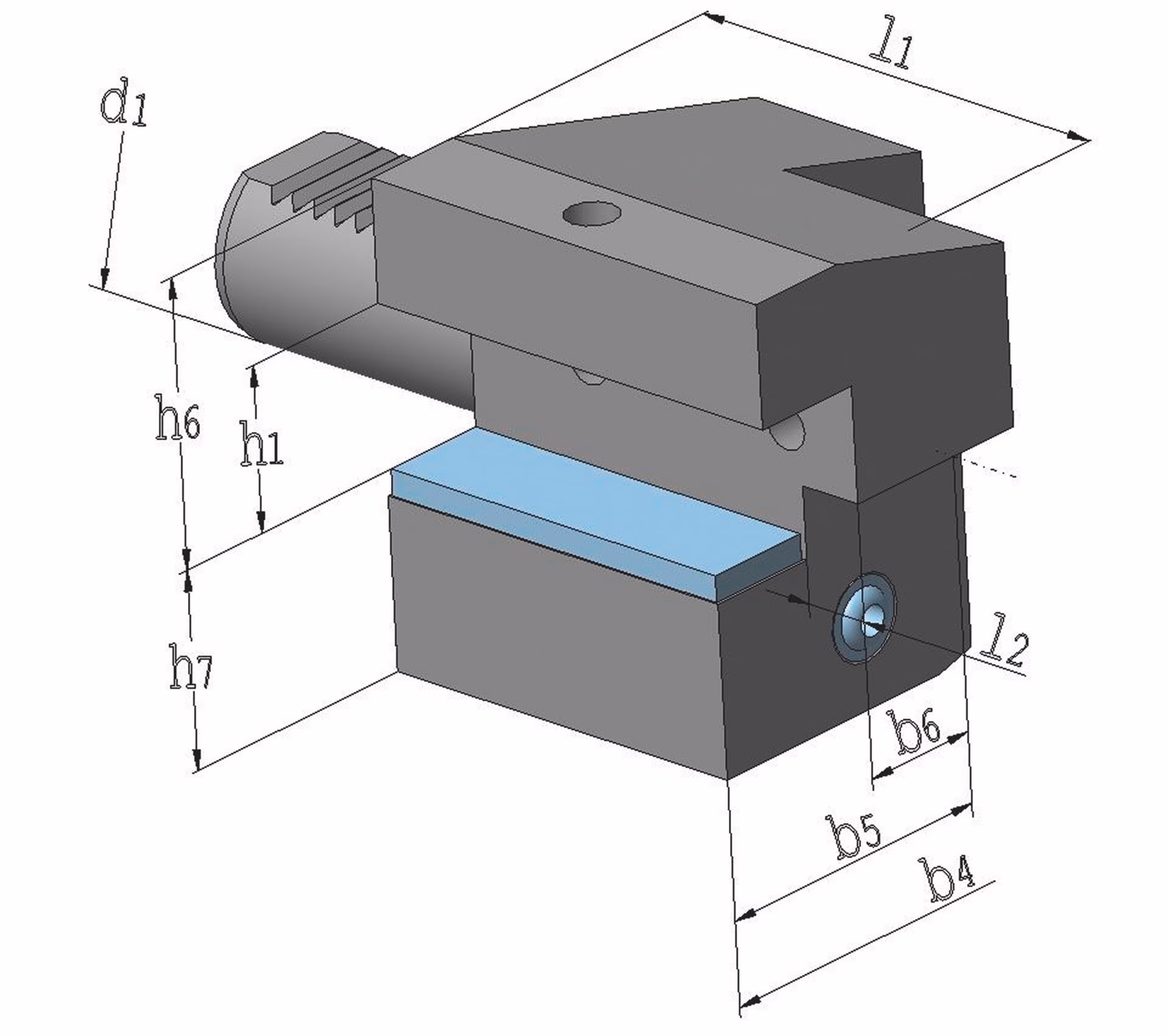 Axialwerkzeughalter C4 DIN 69880 VDI30 li.Überkopf