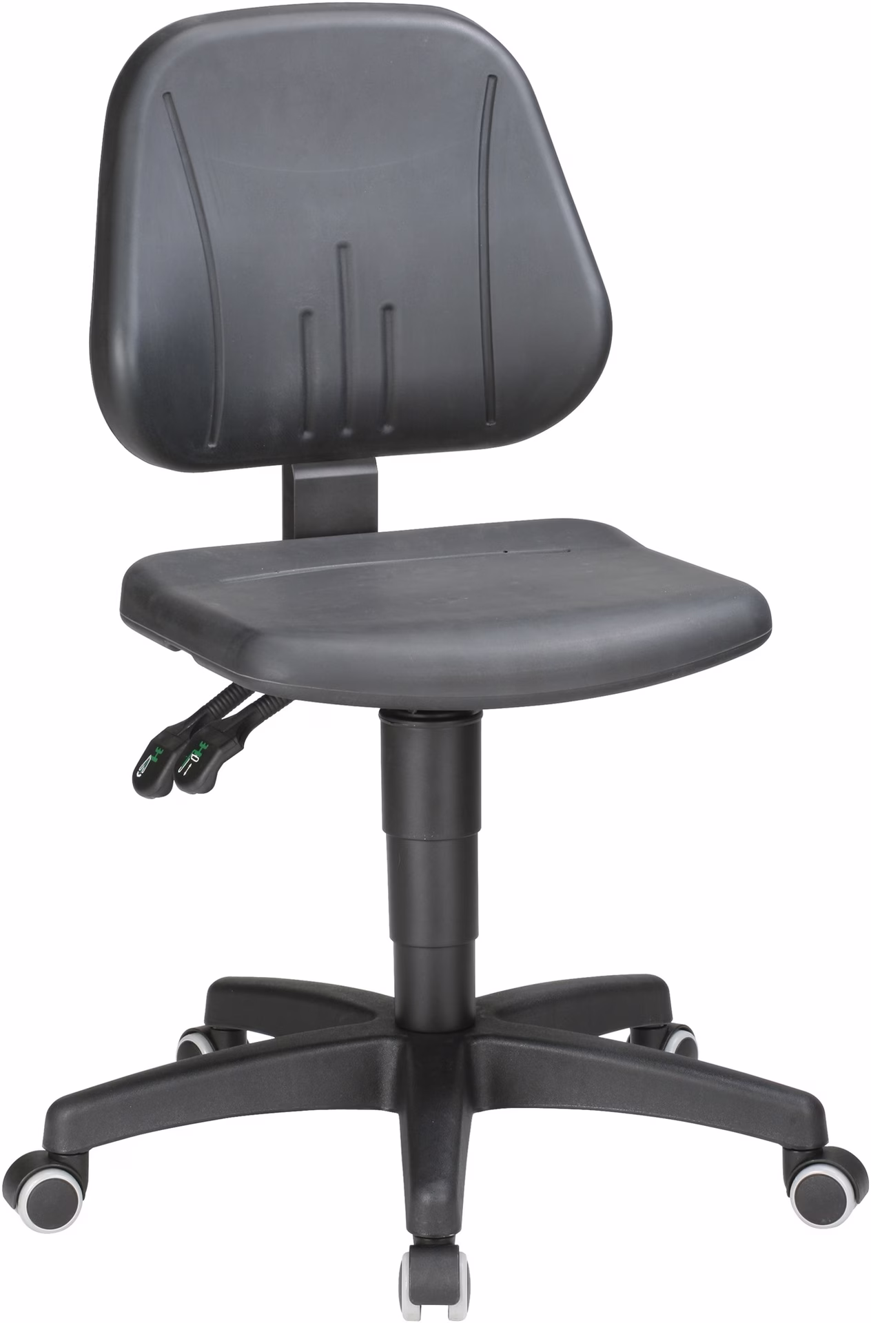 Arbeitsdrehstuhl Unitec Rollen Integralschaum schwarz 440-620mm