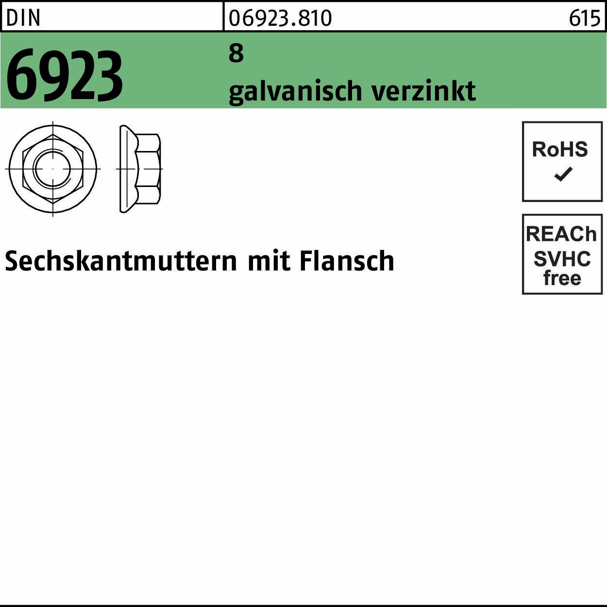 Sechskantmutter DIN 6923 Flansch