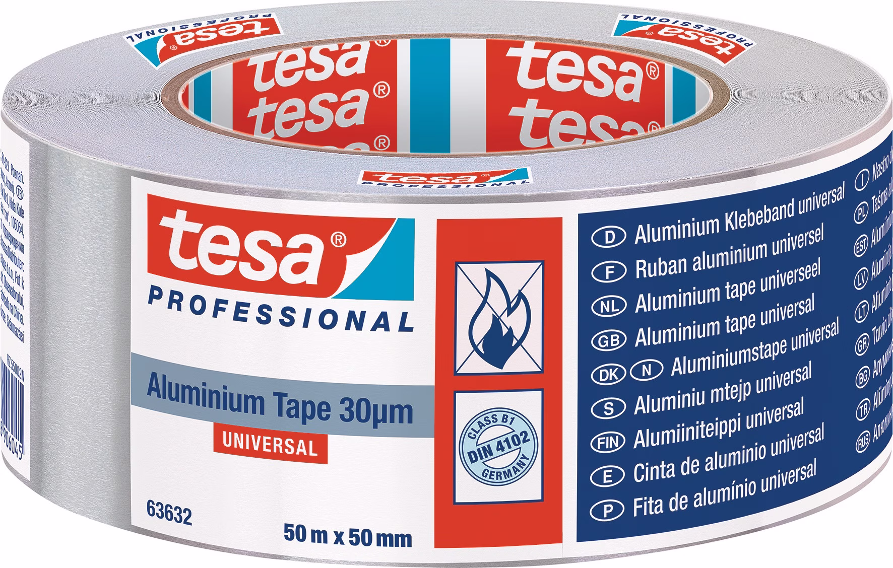 Aluminiumklebeband Univ.63632 m.Liner B.50mm Rl