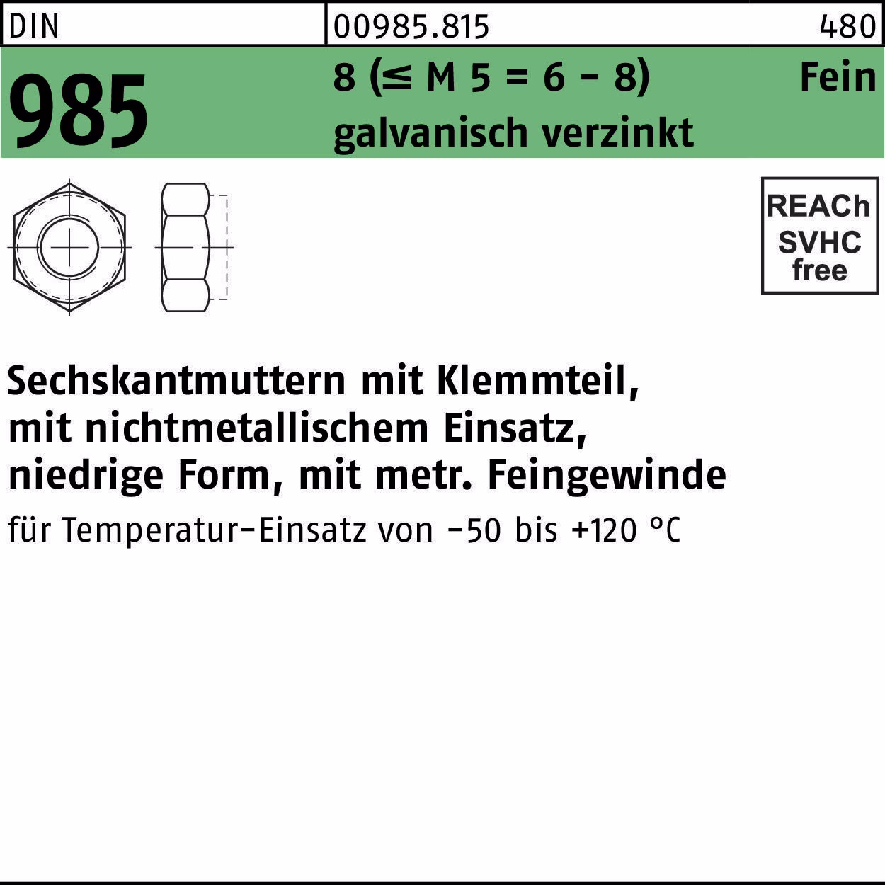 Sechskantmutter DIN 985
