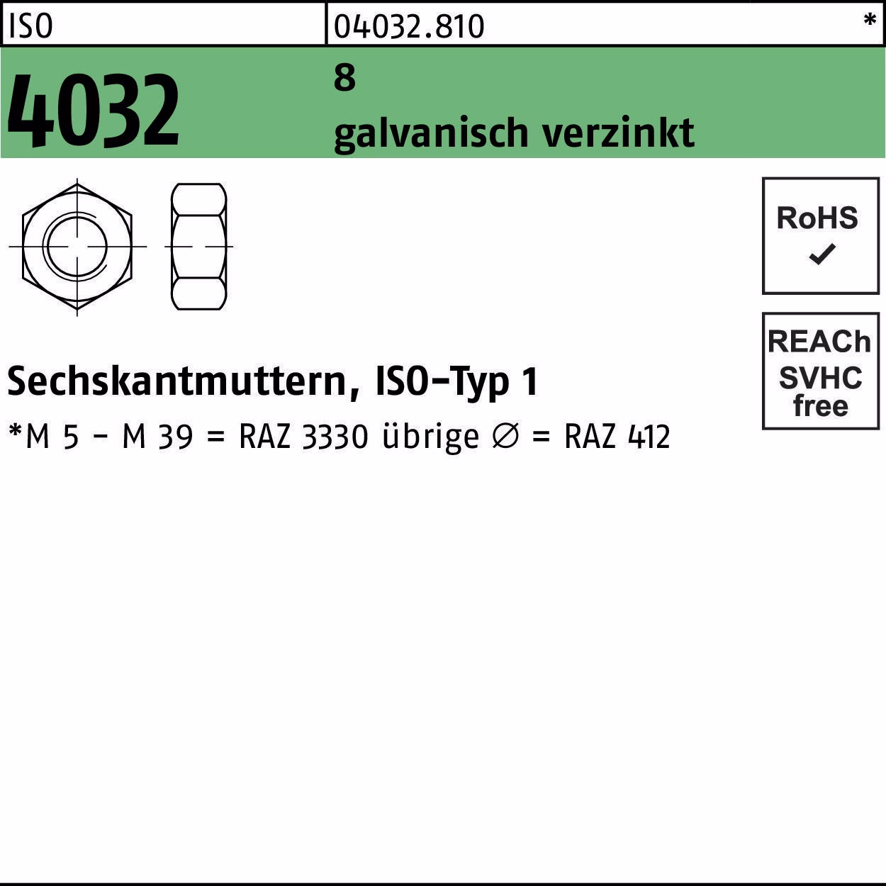 Sechskantmutter ISO