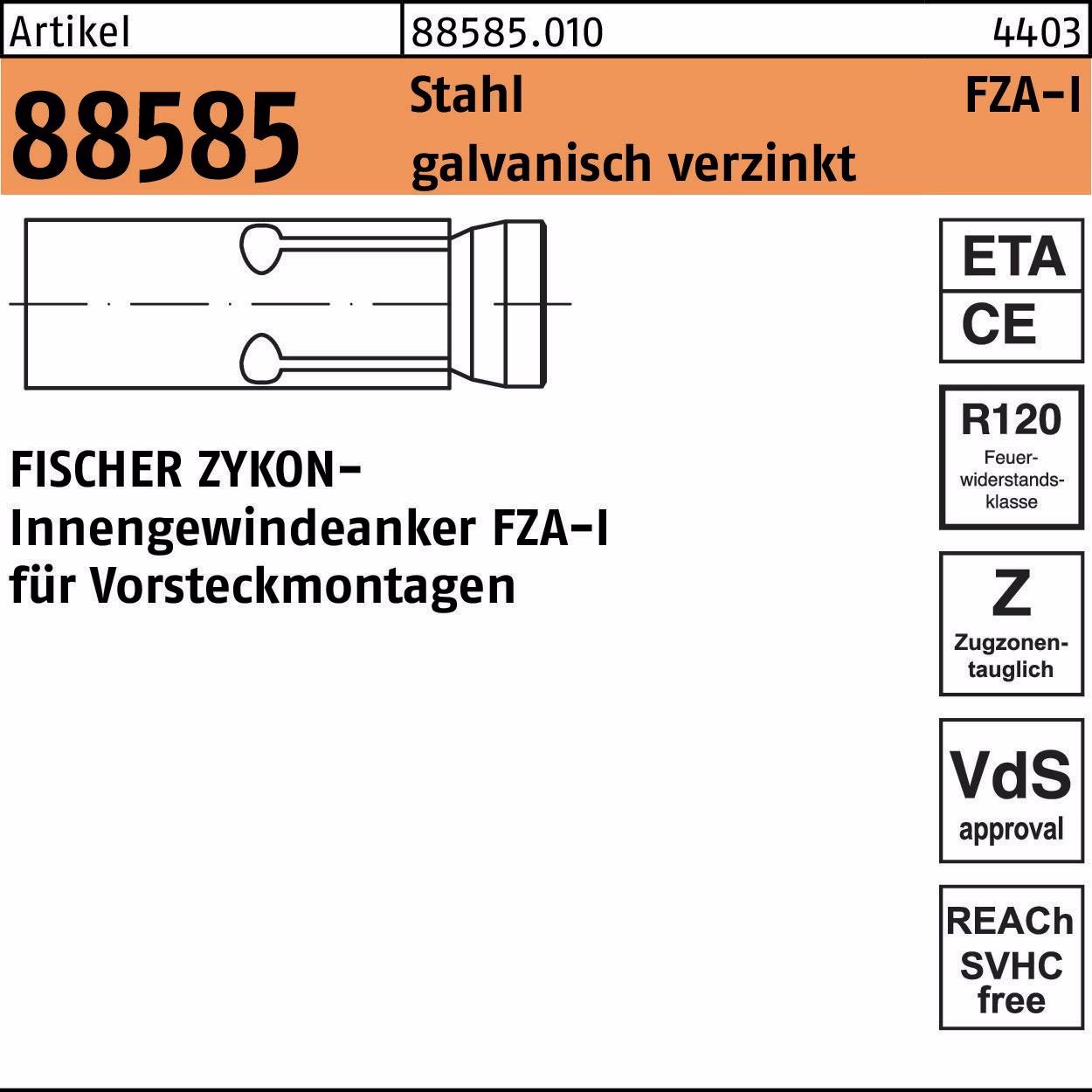 Innengewindeanker R 88585 ZYKON FZA-I I
