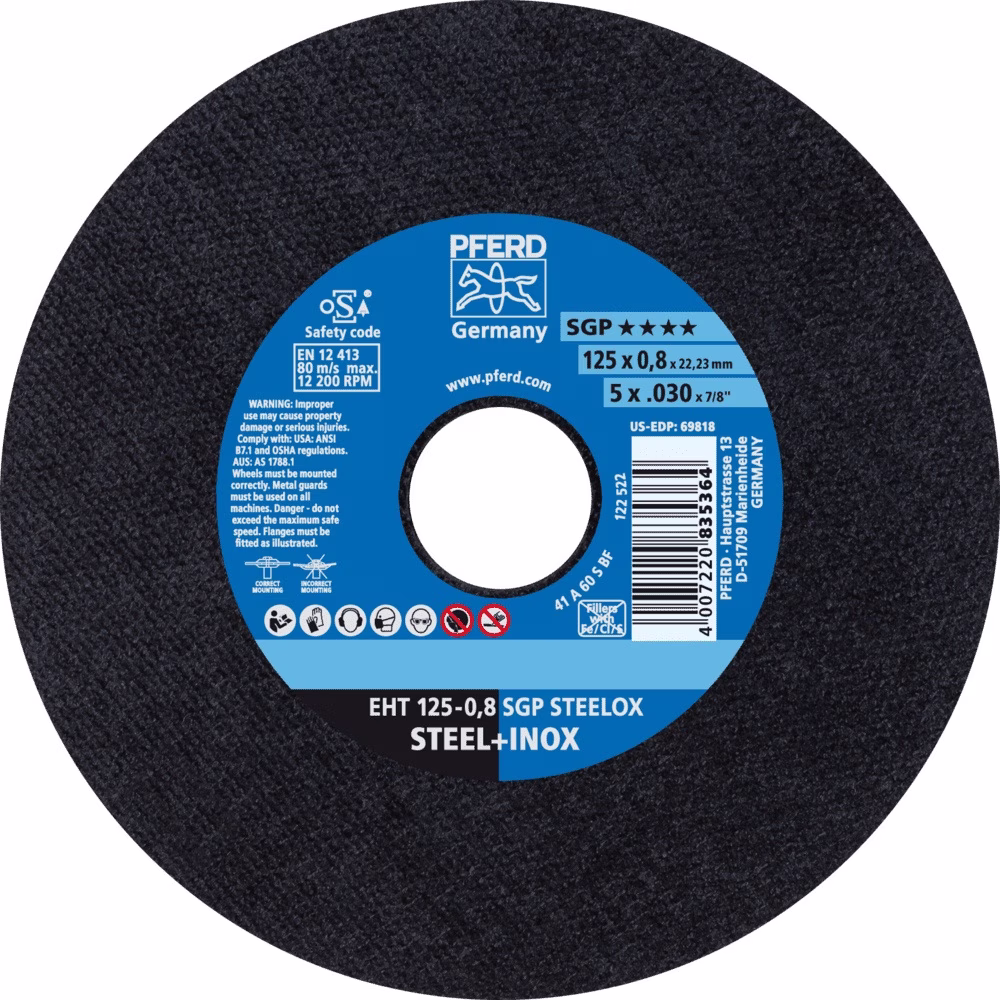 Trennscheibe SGP STEELOX D125x0,8mm ger.INOX Bohr.22,23mm PFERD