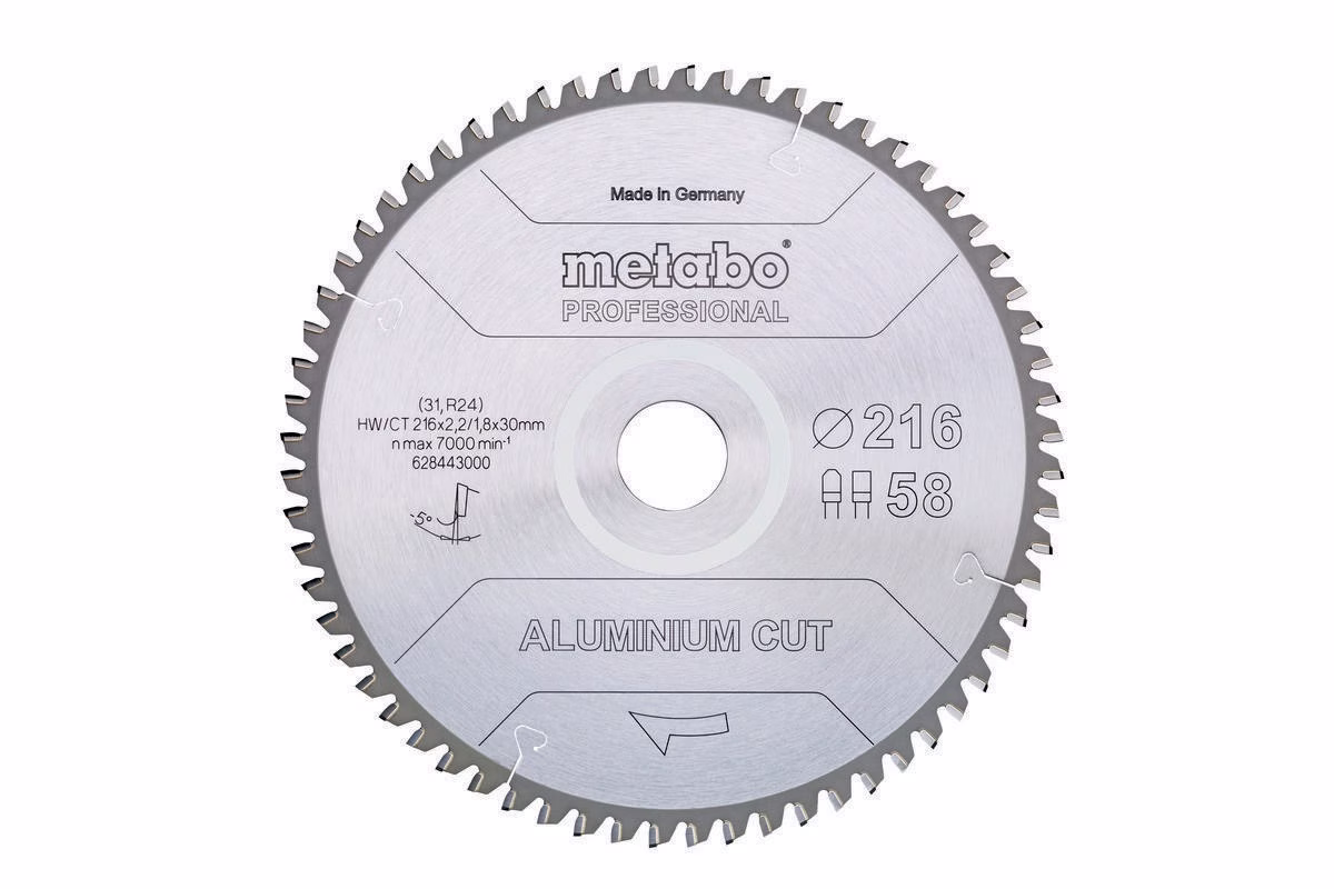 Kreissägeblatt aluminium cut professional D216x2,2/1,8xB30mm Z.58 FZ/TZ 5Gr. neg