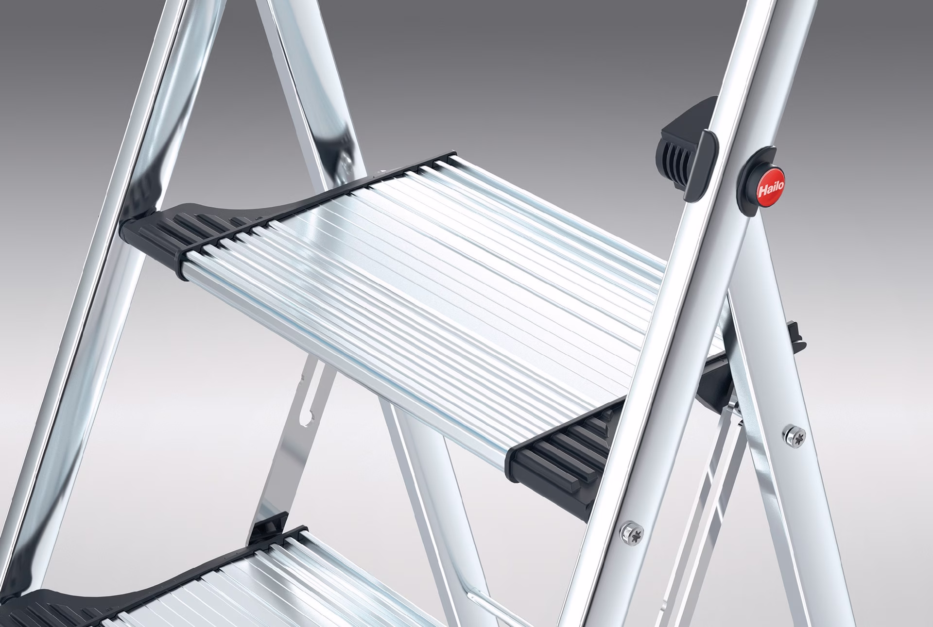 Klapptritt K100 Stufen 2 Plattform-H.490mm Alu.m.Anti-Rutsch-Riffelung
