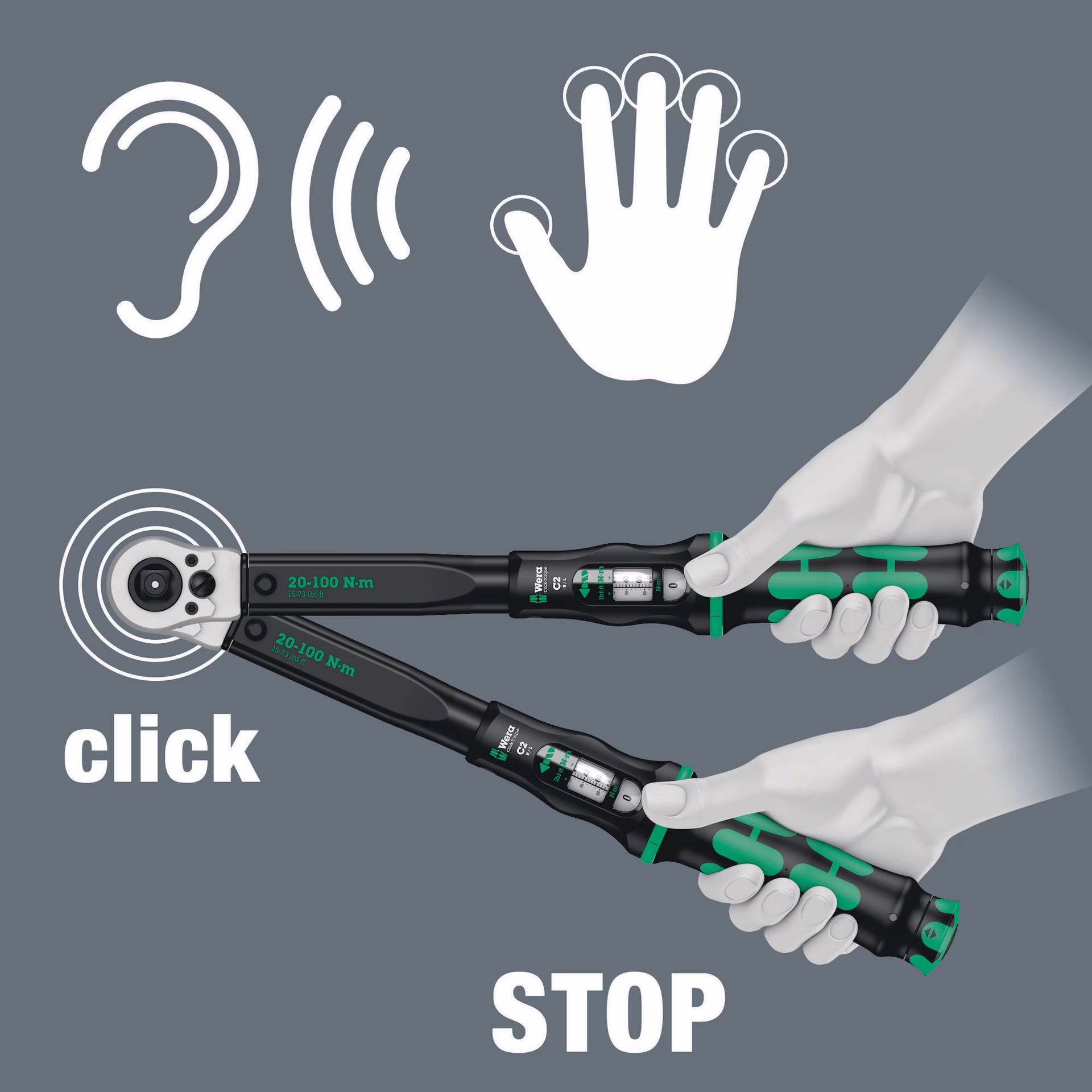 Drehmomentschlüssel Click-Torque C 2 Push 1/2 Zoll 20-100 Nm