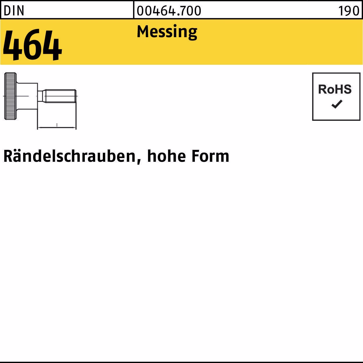 Rändelschraube DIN 464 hohe FormM8x 30 Messing 10 Stück