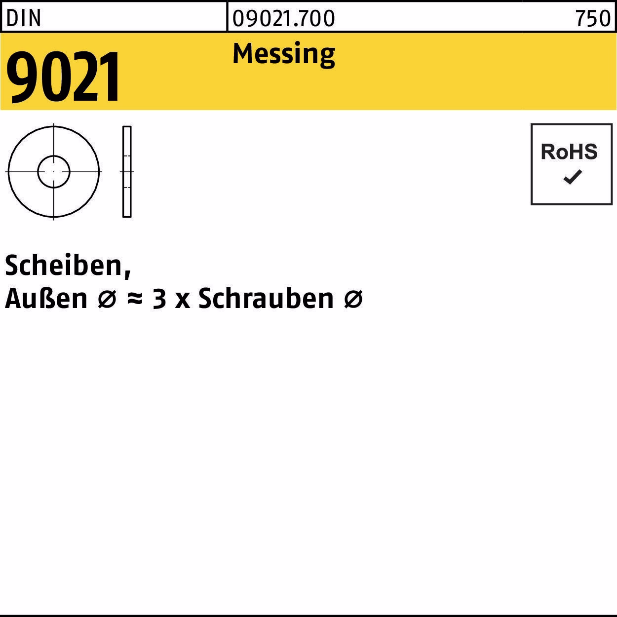 Unterlegscheibe DIN 9021 Messing