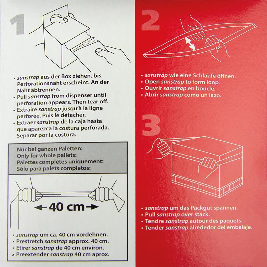 Dehnband Maße 1200x50mm Spendekarton transparent 200St