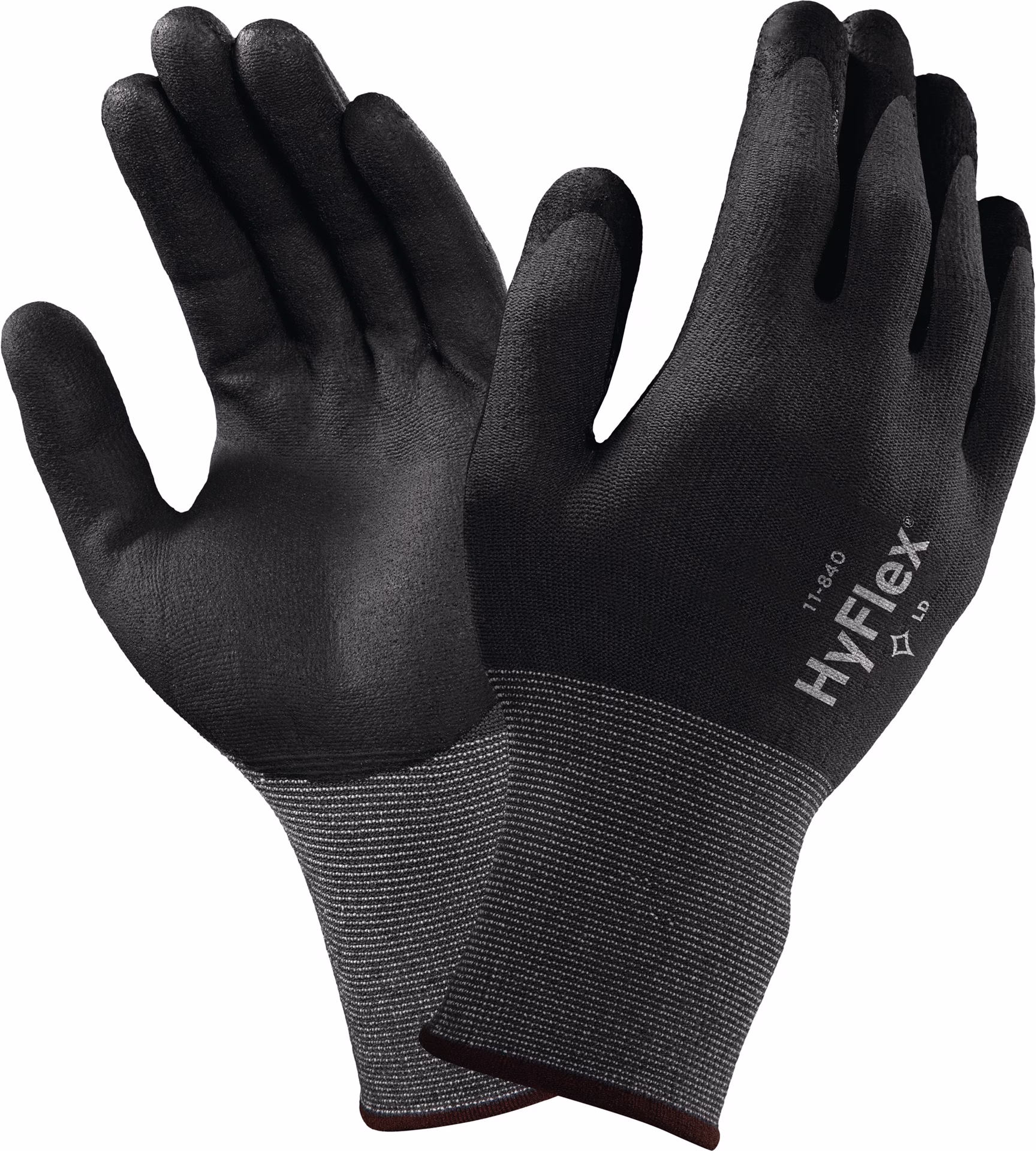 Handschuhe HyFlex 11-840 schwarz/grau Nylon-Spandex EN 388 Kat.II