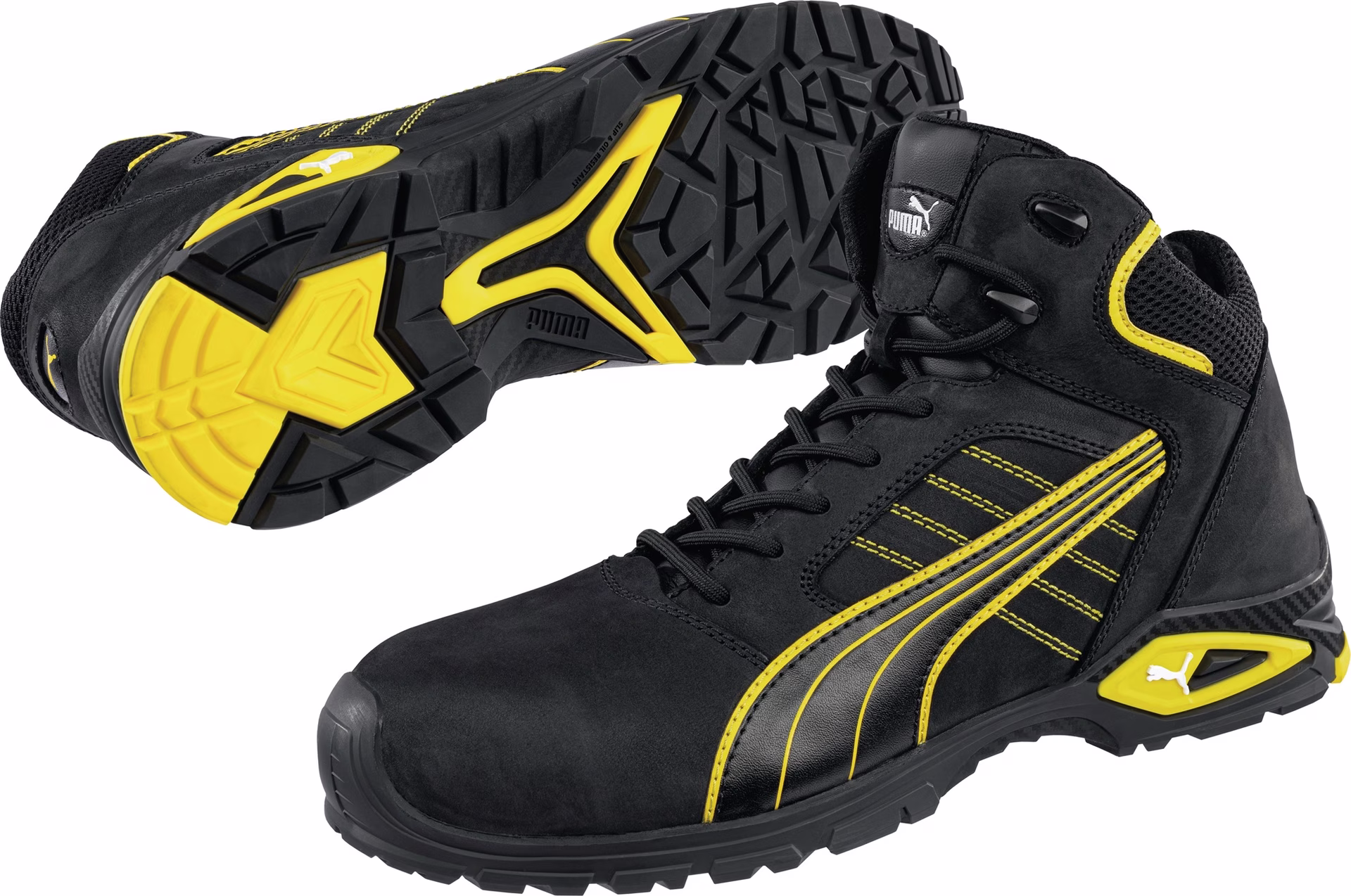 Sicherheitsstiefel Ams.Mid W.11 schwarz/gelb S3L FO SR