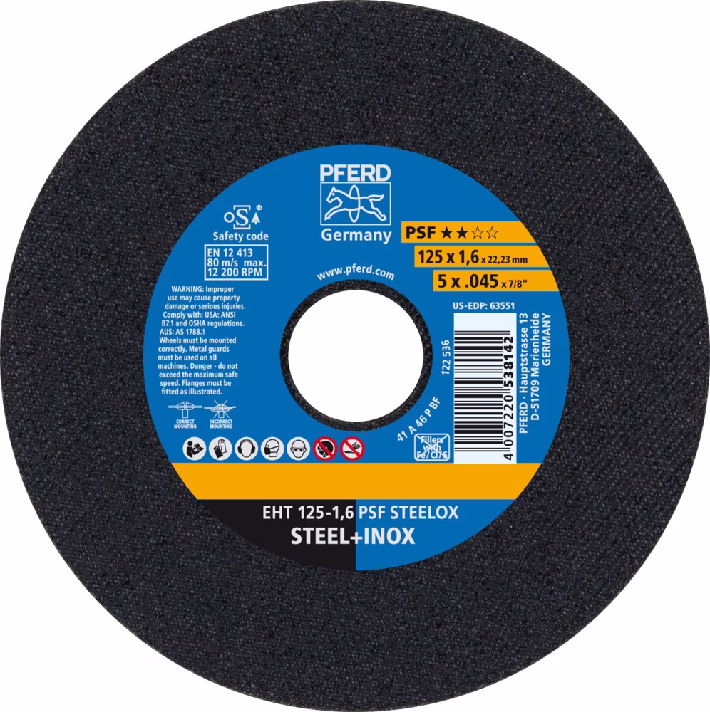 Trennscheibe PSF STEELOX ger.INOX Bohr.22,23mm PFERD