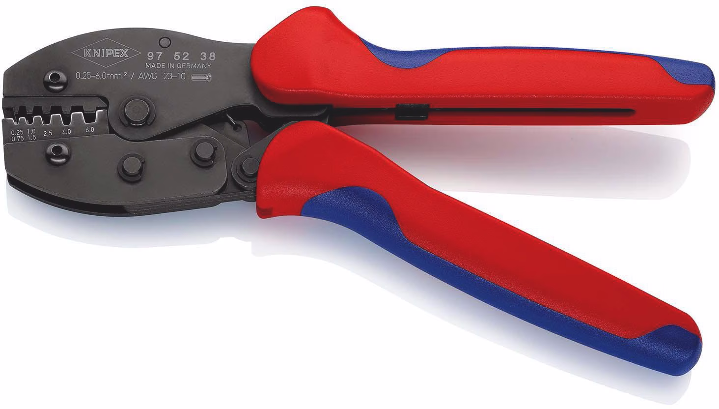 Aderendhülsencrimpzange PreciForce® L.220mm 0,25-6 (AWG 23-10) mm² brün.
