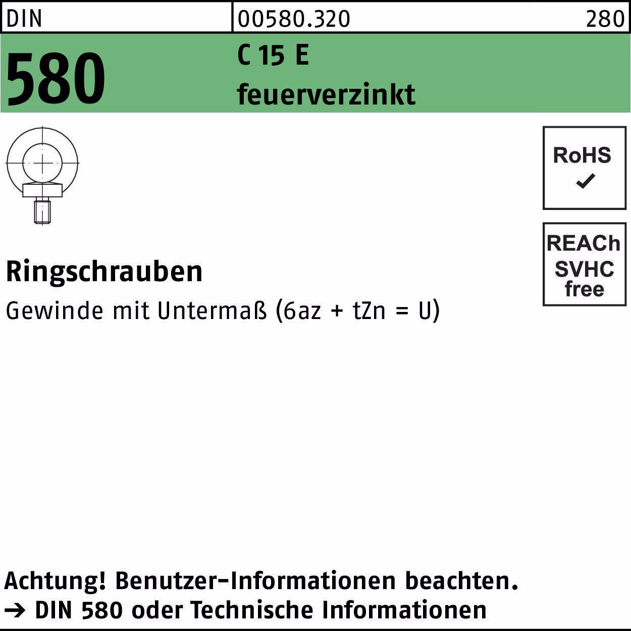 Ringschraube DIN C 15 E
