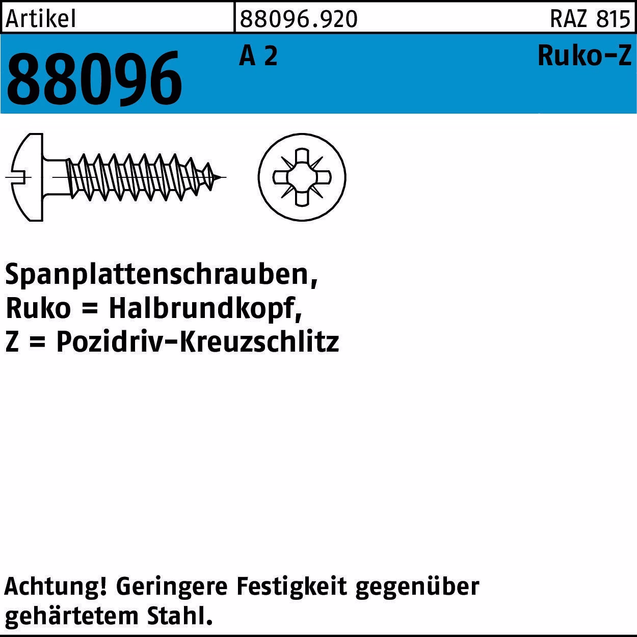 Spanplattenschraube R 88096