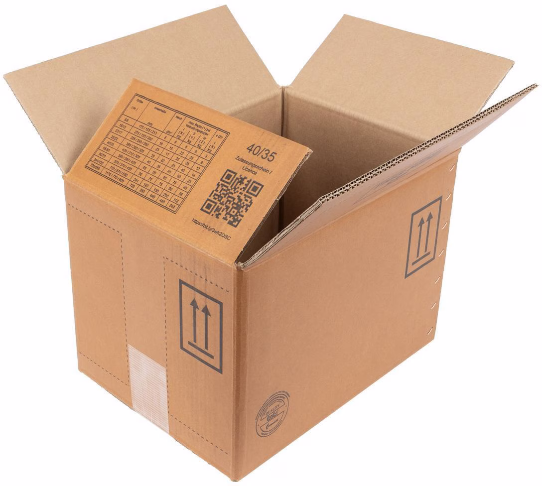 Gefahrgutkarton 4-fach Zulassung 2-wellig Maße 430x310x300mm Inhalt 40l