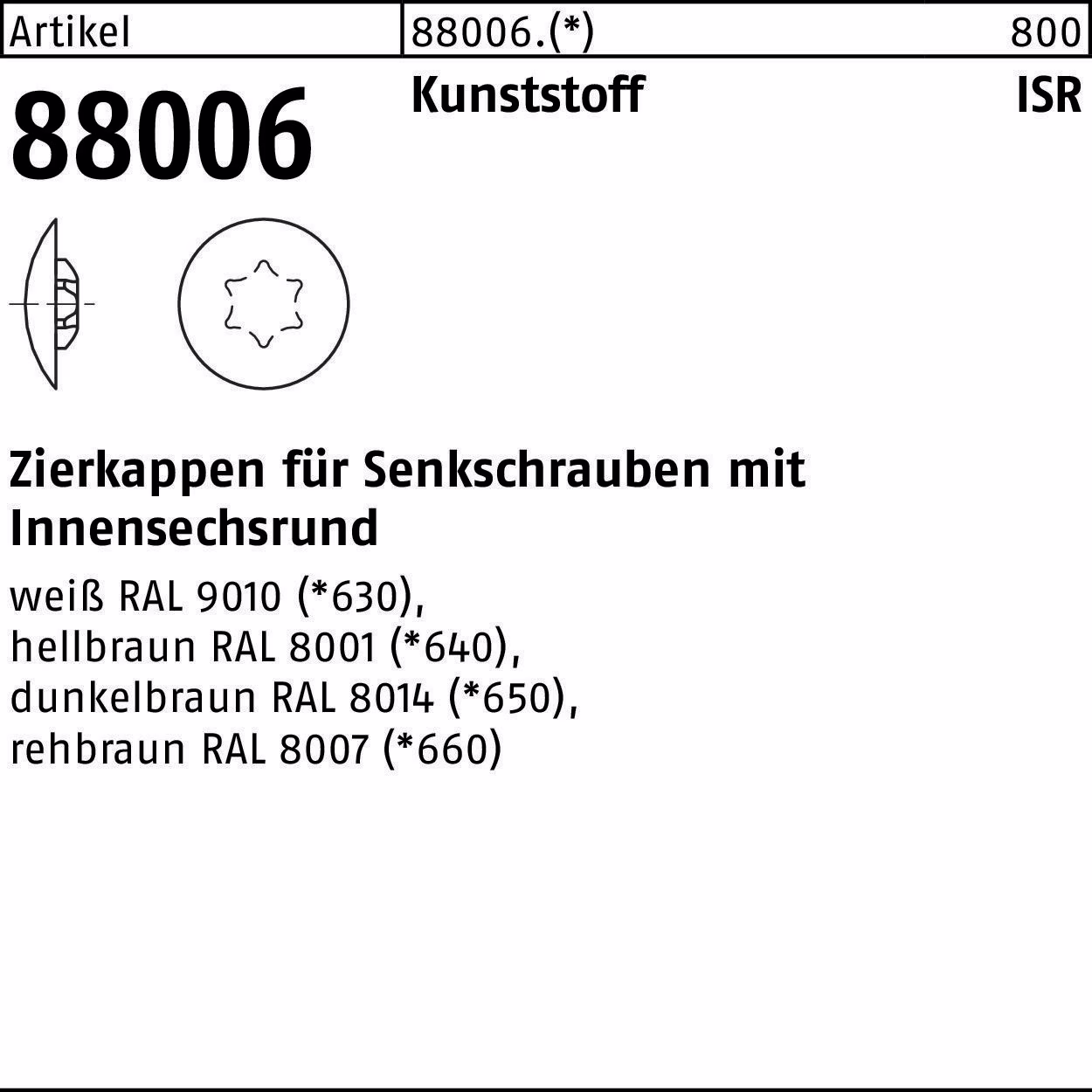 Zierkappe R 88006 f.ISR Ku.