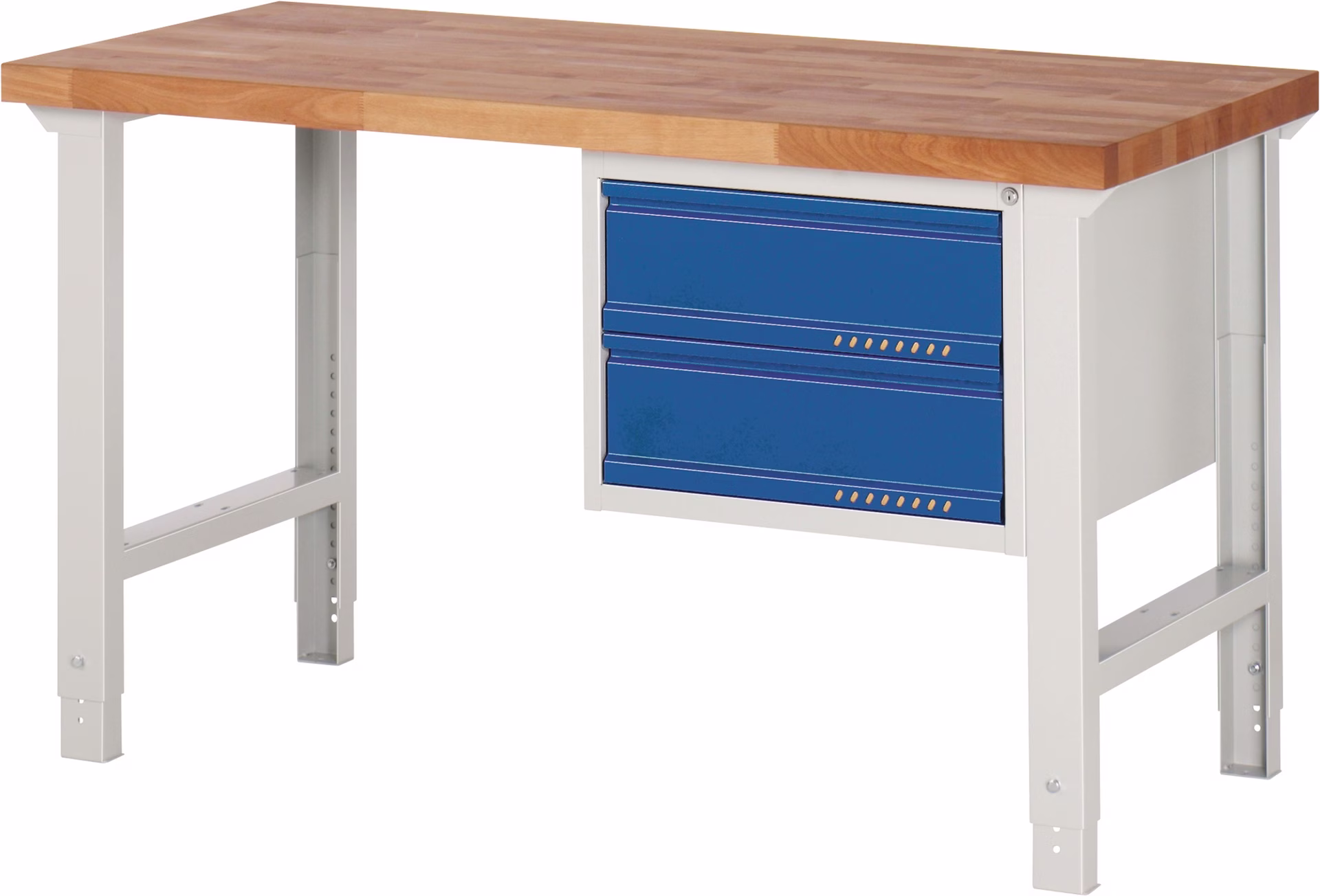 Werkbank Serie BK 650 lichtgrau / enzianblau 2 Schubladen TECWERK