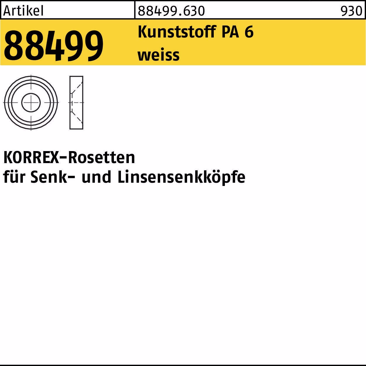 Rosette R 88499 KORREX - Polyamid 6 weiß 100