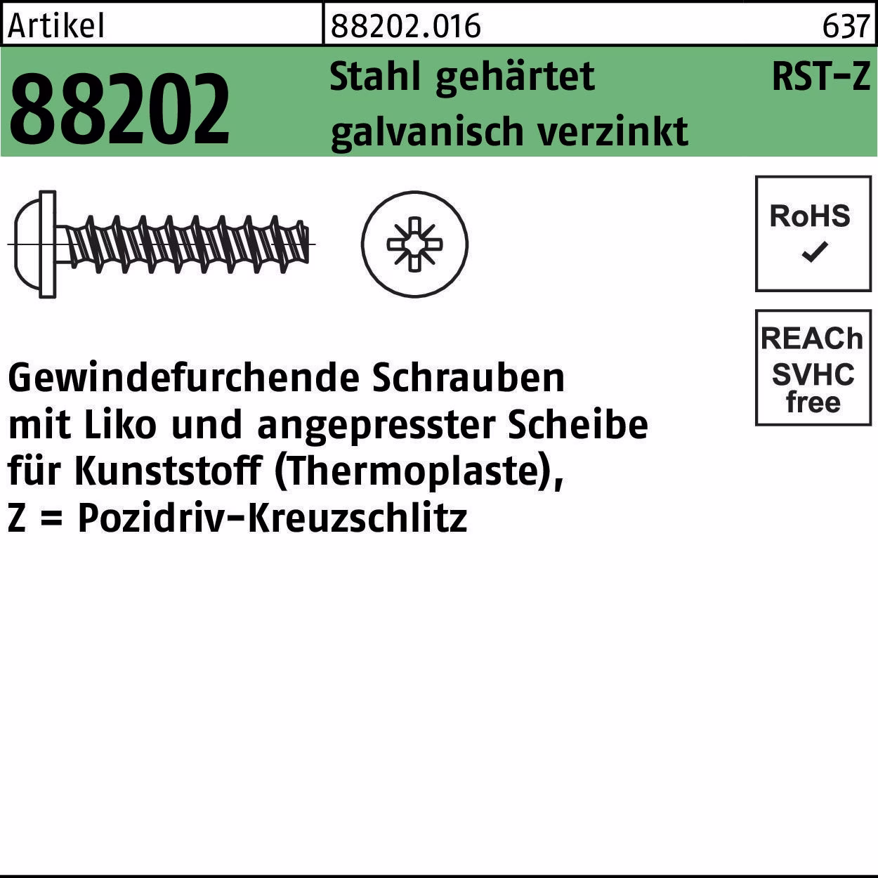 Gewindefurchendeschraube R 88202 Liko Stahl
