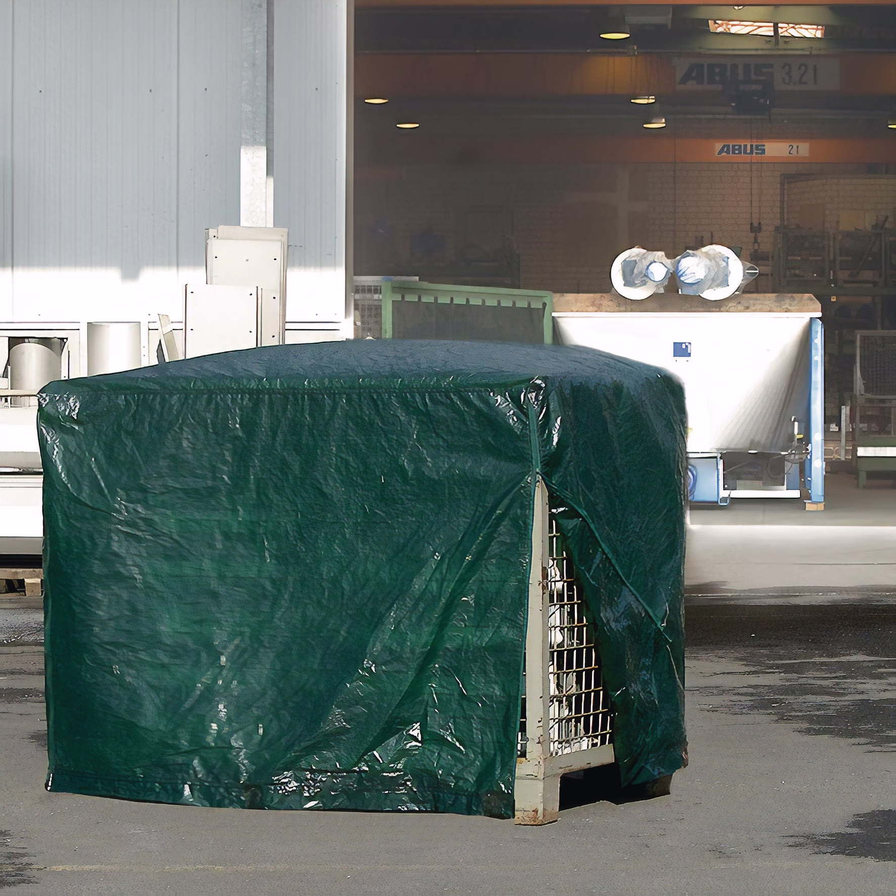 Gitterboxabdeckhaube Breite 850 x Länge 1250 mm mit Reißverschluss