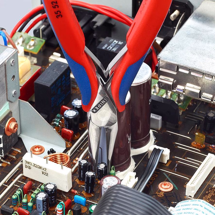Elektronik-Greifzange Gesamt-L.145mm flachbreite Backen Form 5 Mehrkomp.-Hüllen