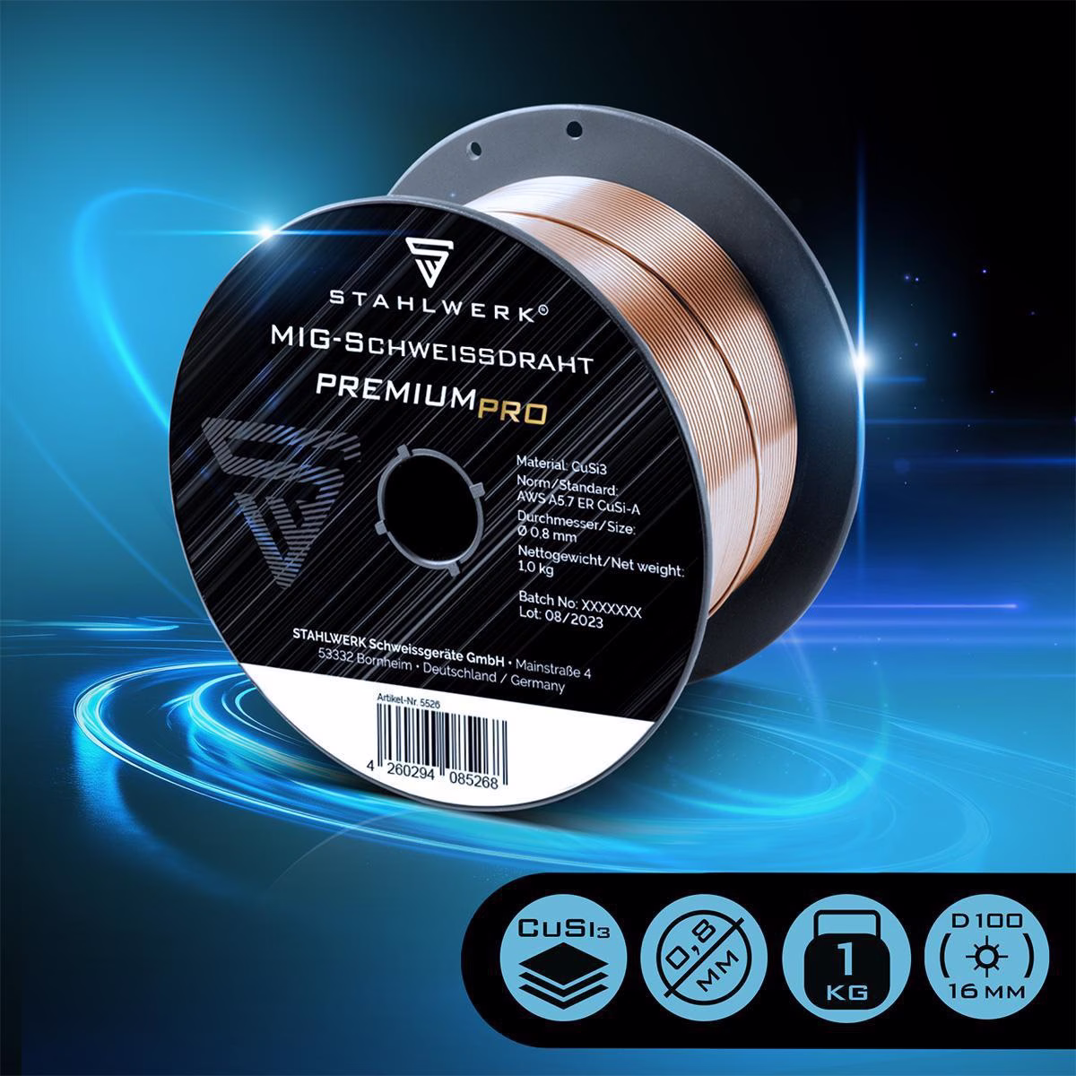 Schweißdraht CuSi 0,8mm 1kg