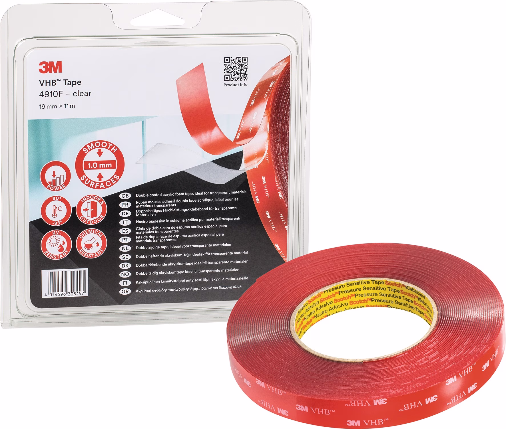 Montageband VHB Tape 4910F transp.L.11m B.19mm Rl