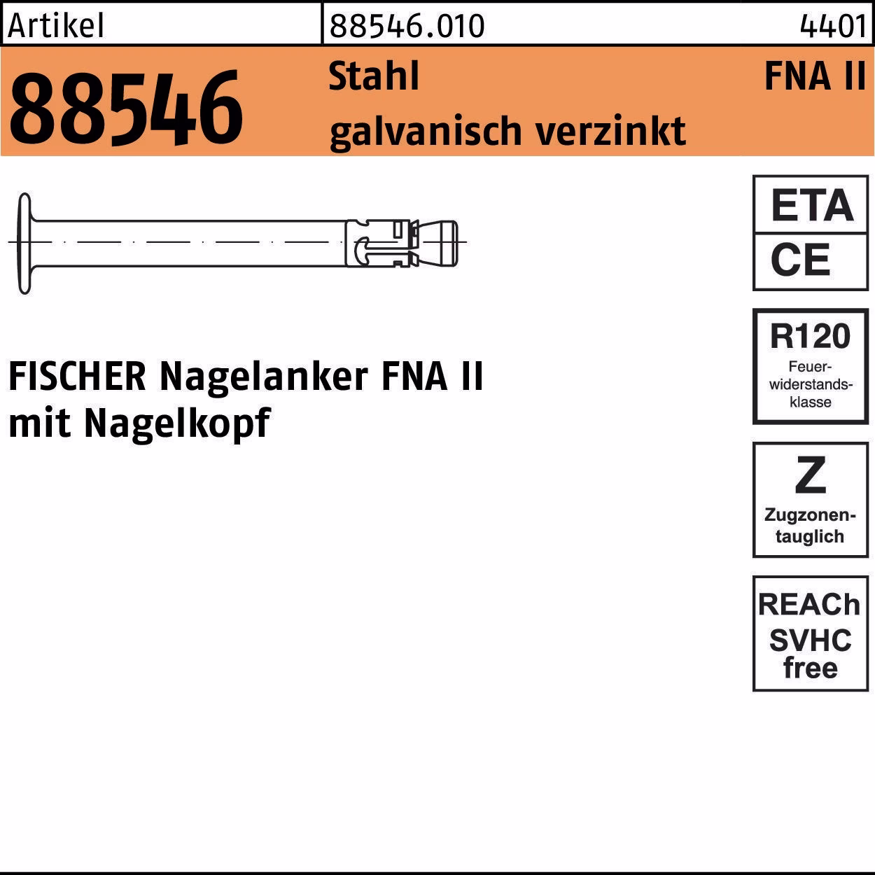 Nagelanker R 88546 Stahl galv.verz.