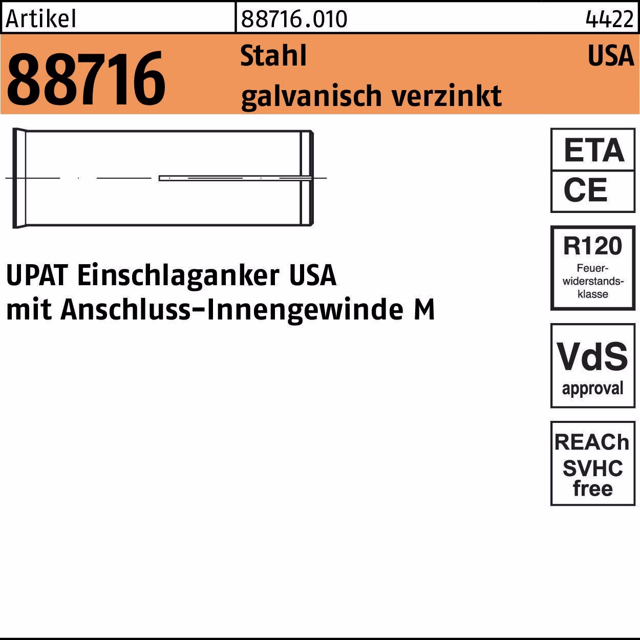 Einschlaganker R 88716 USA