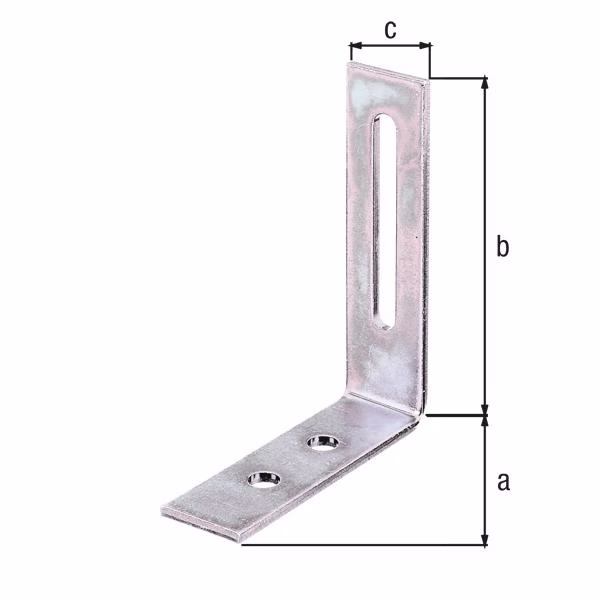 Verstellwinkel L.65x80mm B.20mm S.2,5mm STA roh galv.verz.d.pass