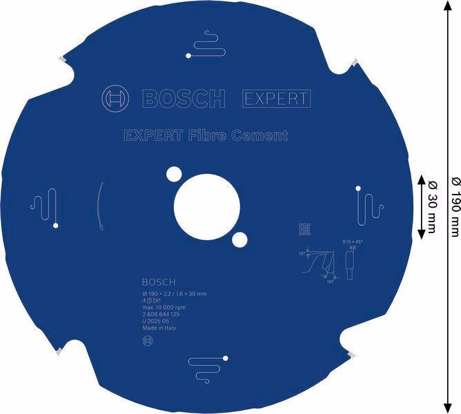 Kreissägeblatt Expert for Fibre Cement AD 190mm Z.4 TCG Bohr.30mm