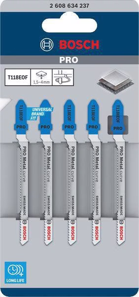 Stichsägeblatt T 118 EOF Gesamt-L.83mm Zahnt.1,5mm BIM 5 St./Karte